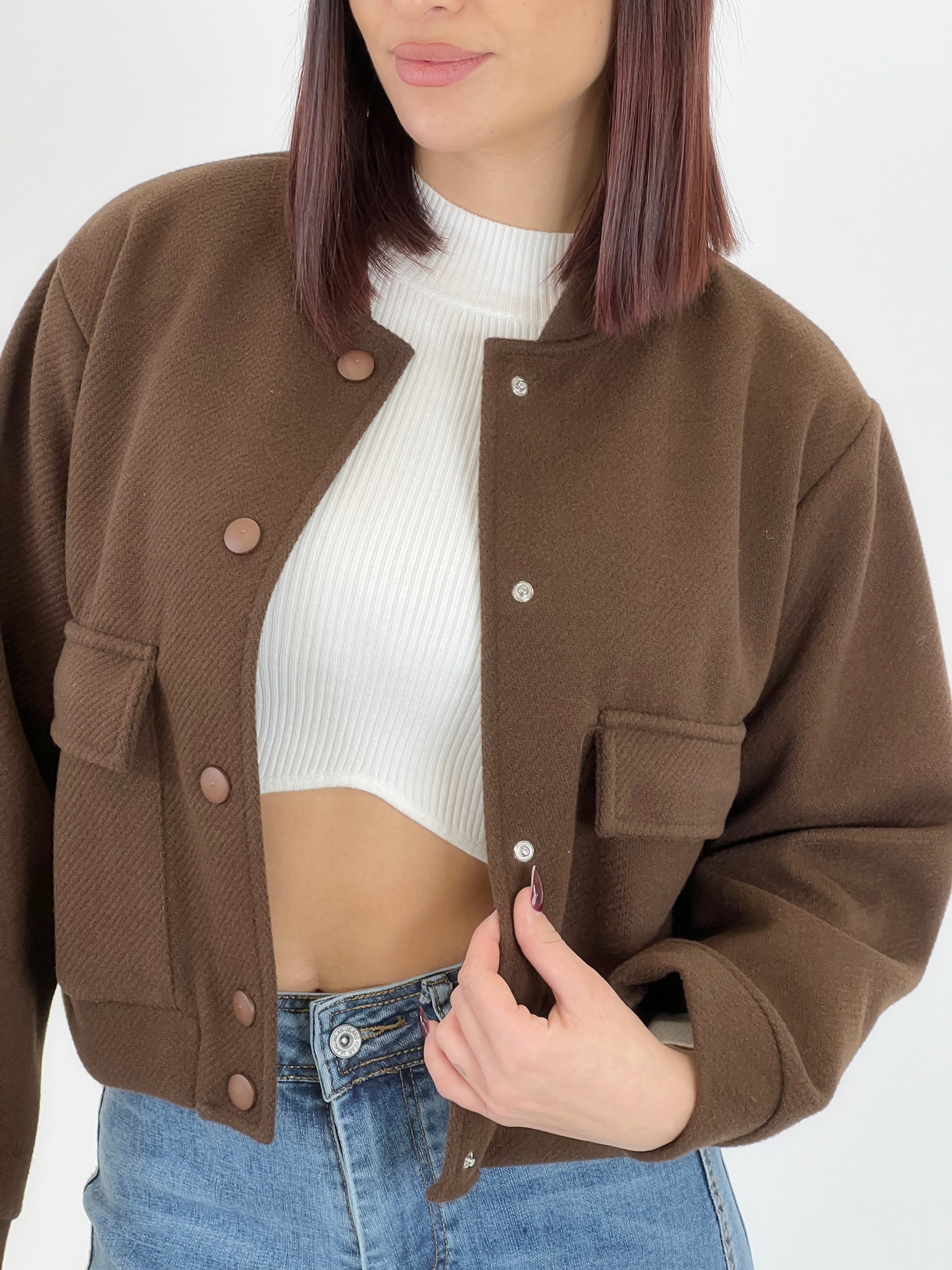 Cazadora bomber efecto paño