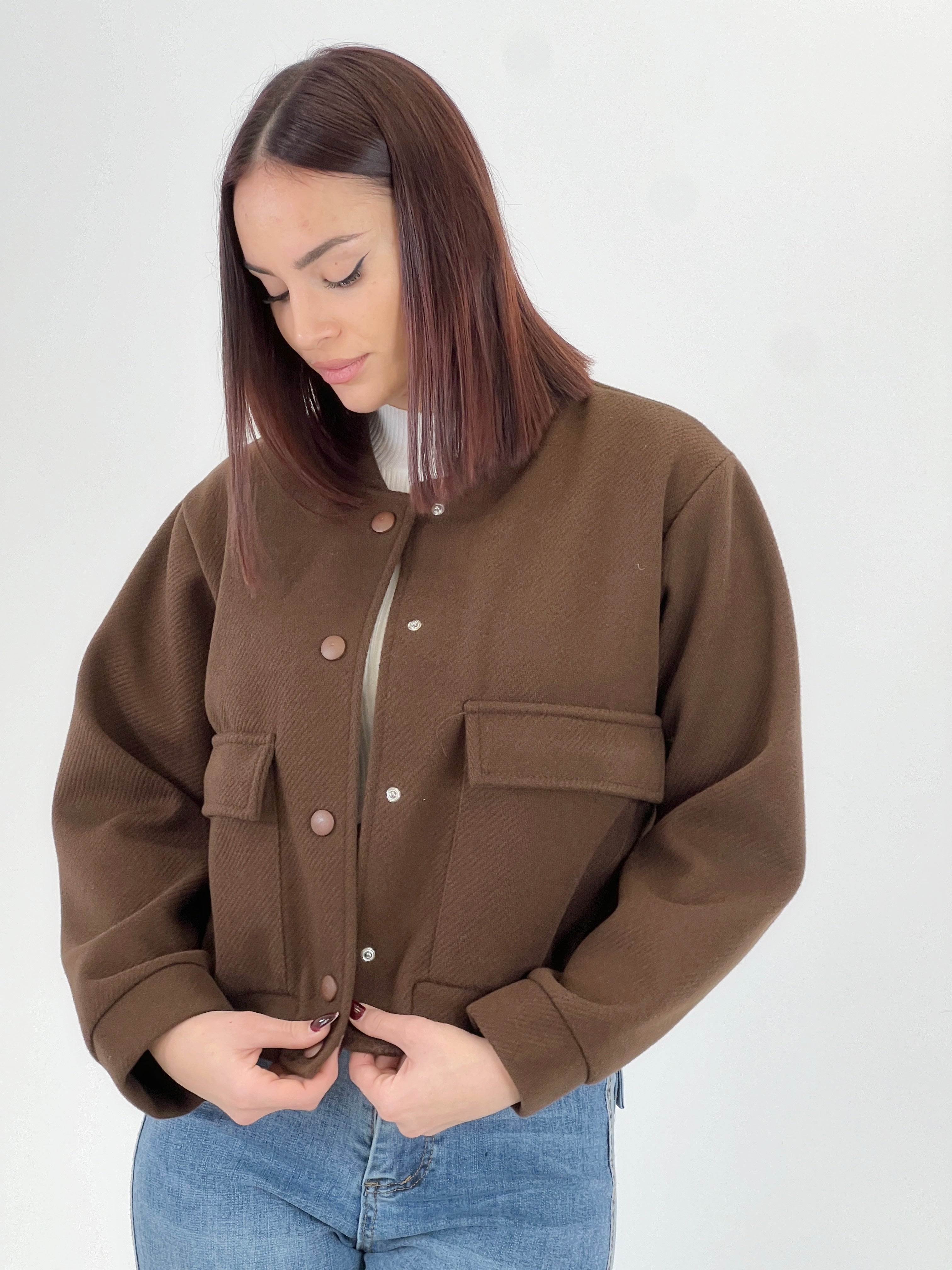 Cazadora bomber efecto paño