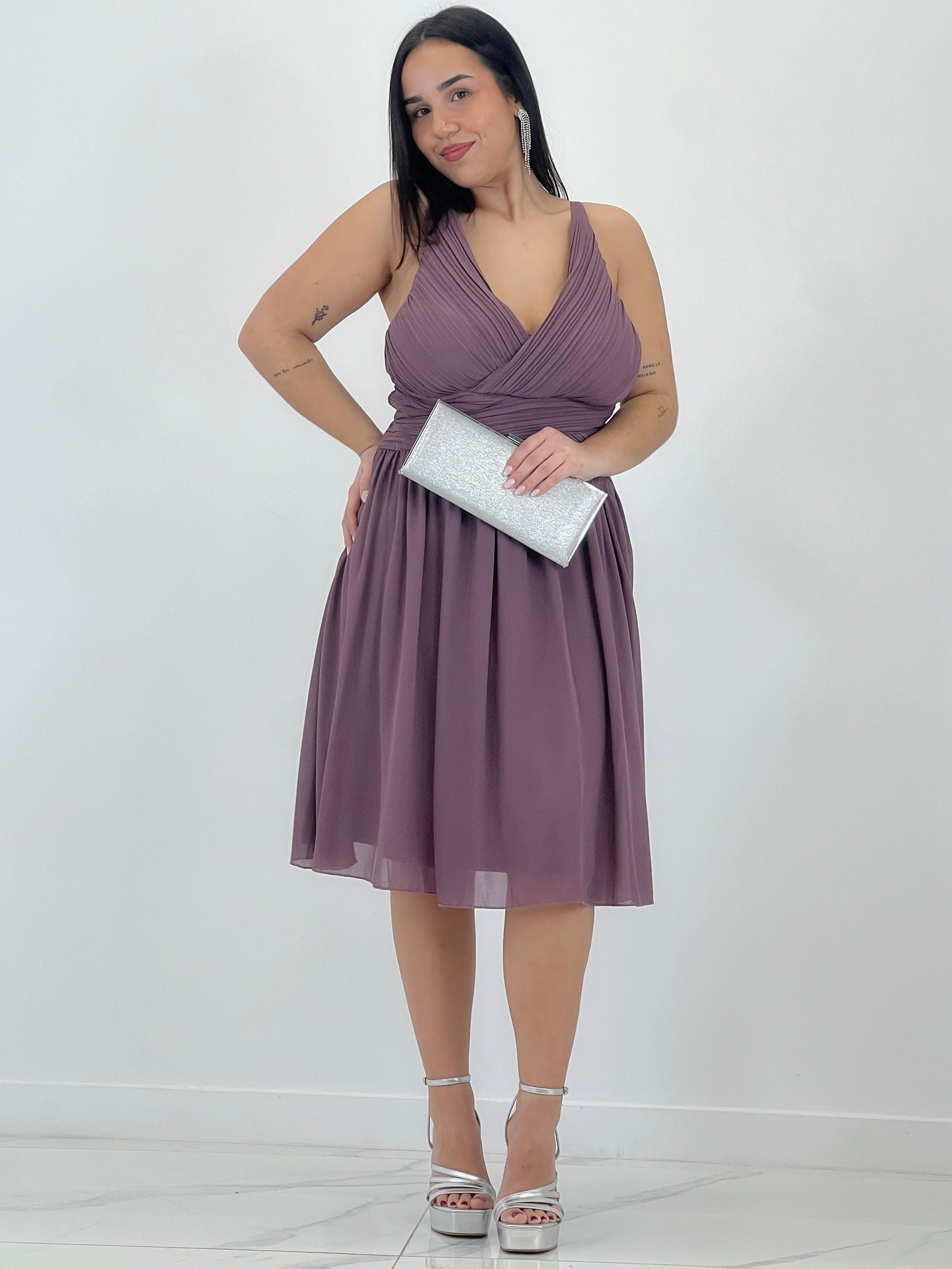 Vestido Elvia drapeado corto