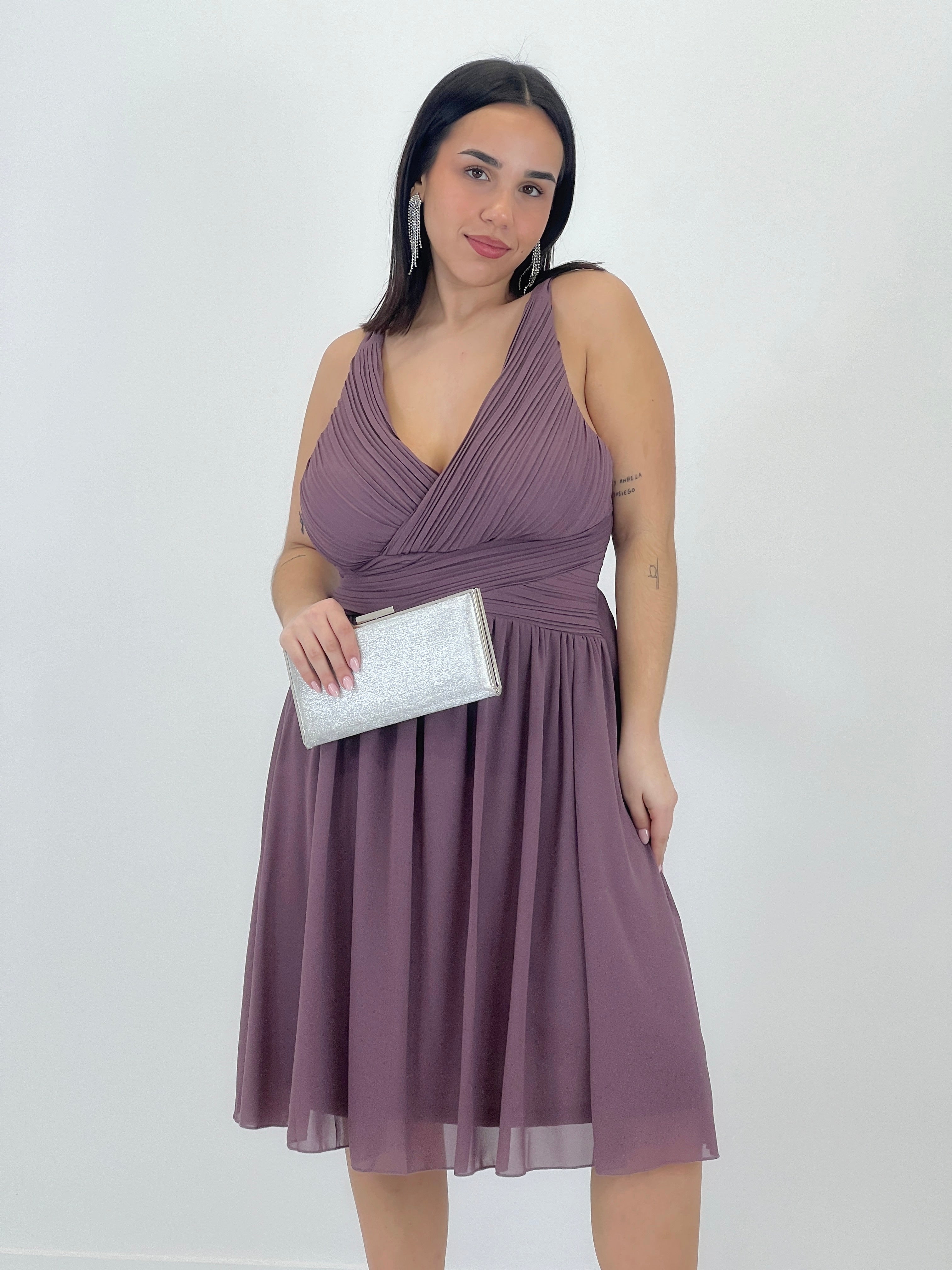 Vestido Elvia drapeado corto