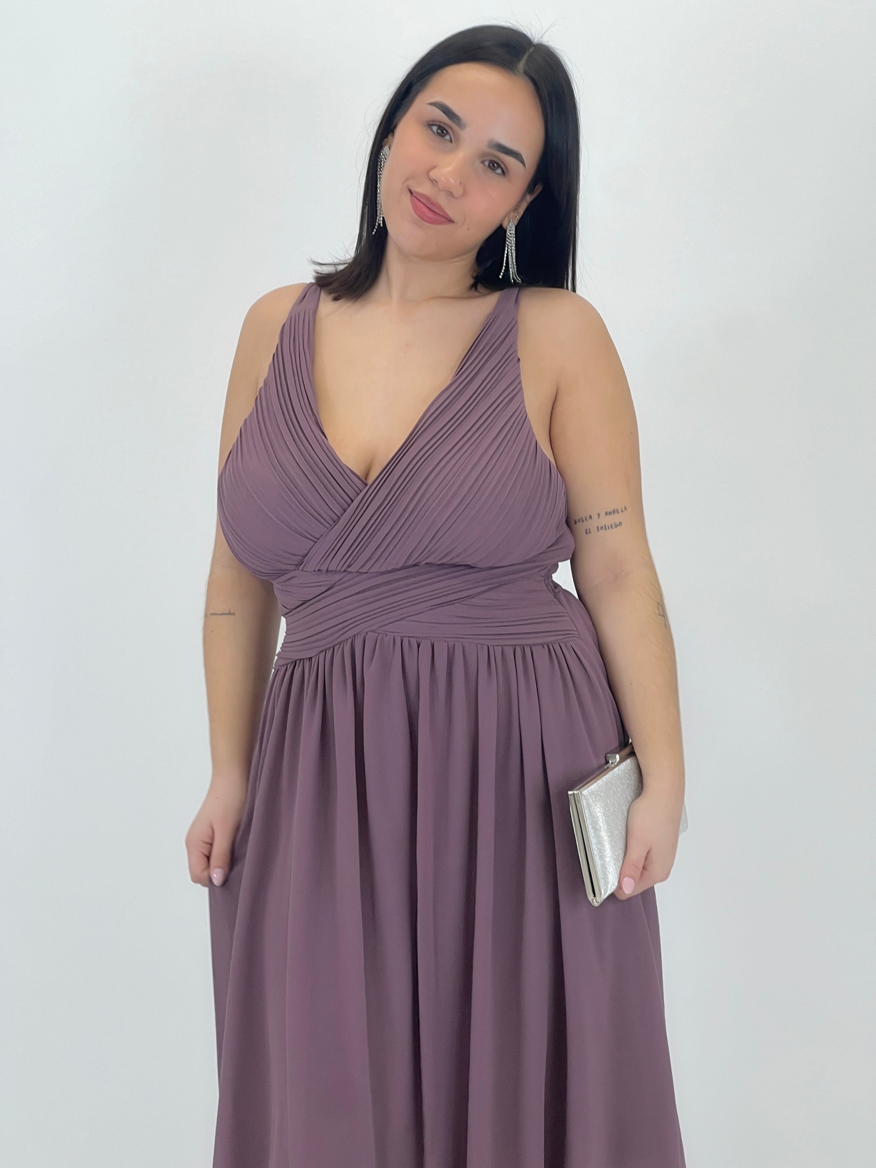 Vestido Elvia drapeado corto