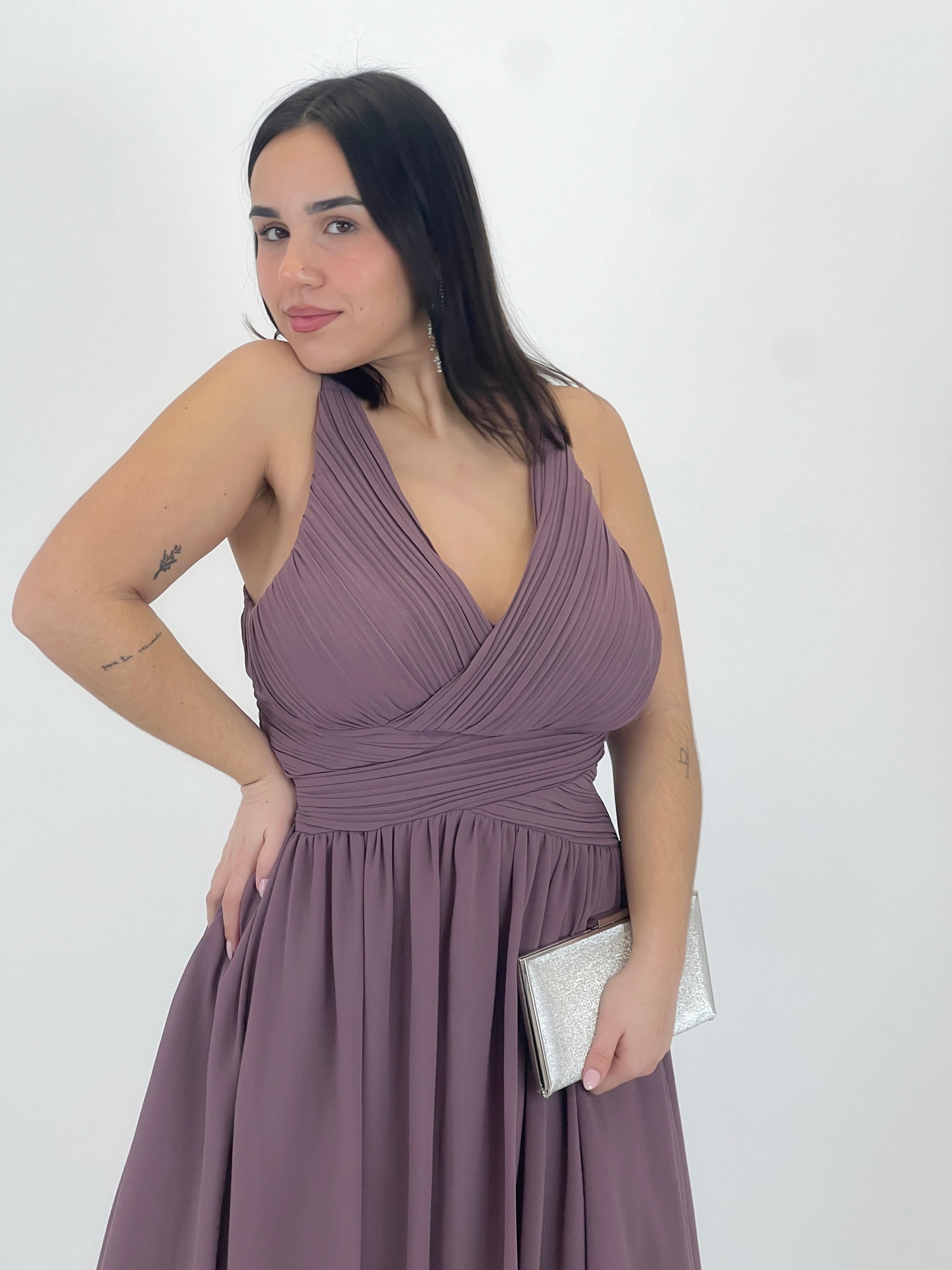 Vestido Elvia drapeado corto
