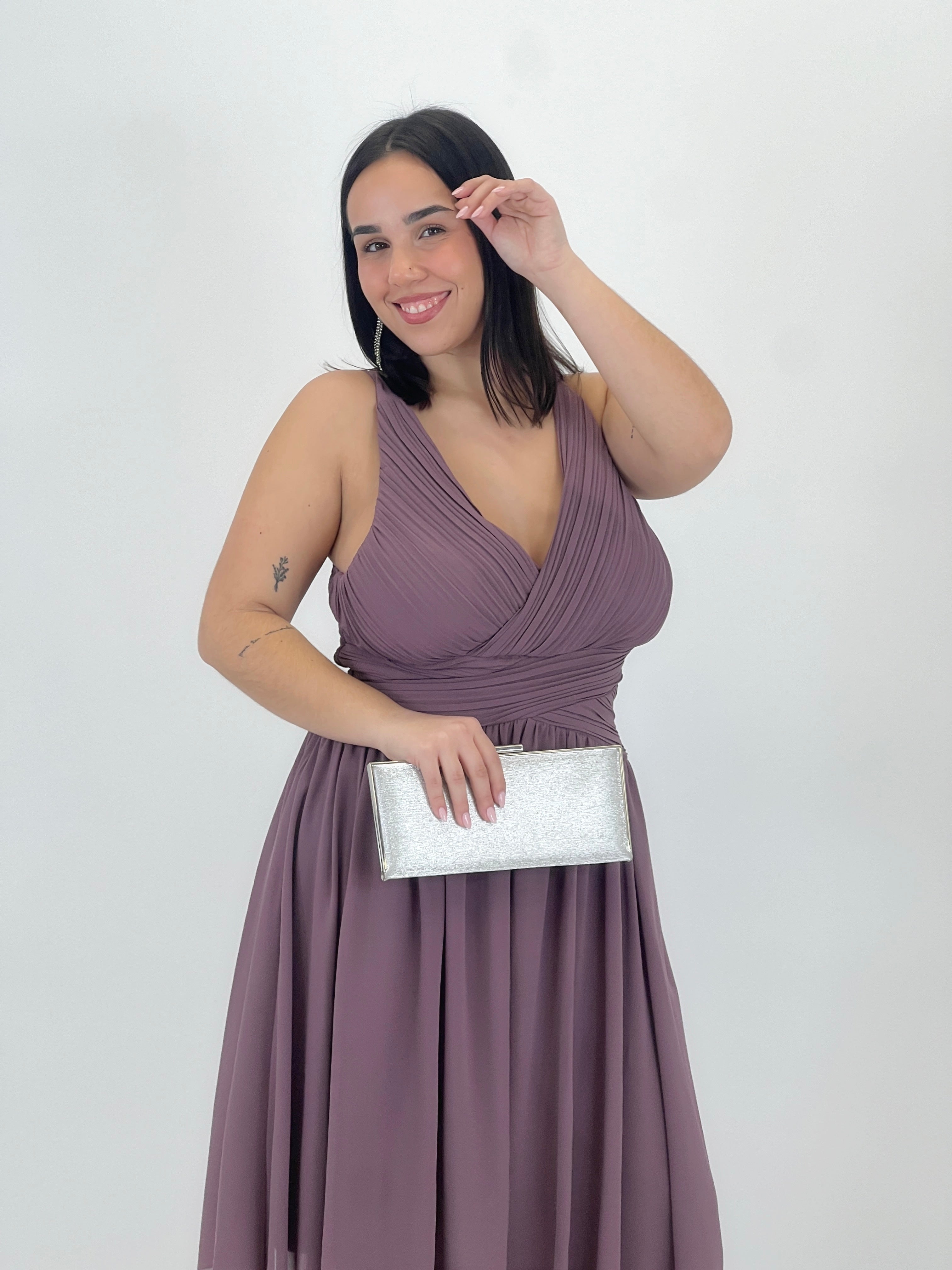 Vestido Elvia drapeado corto