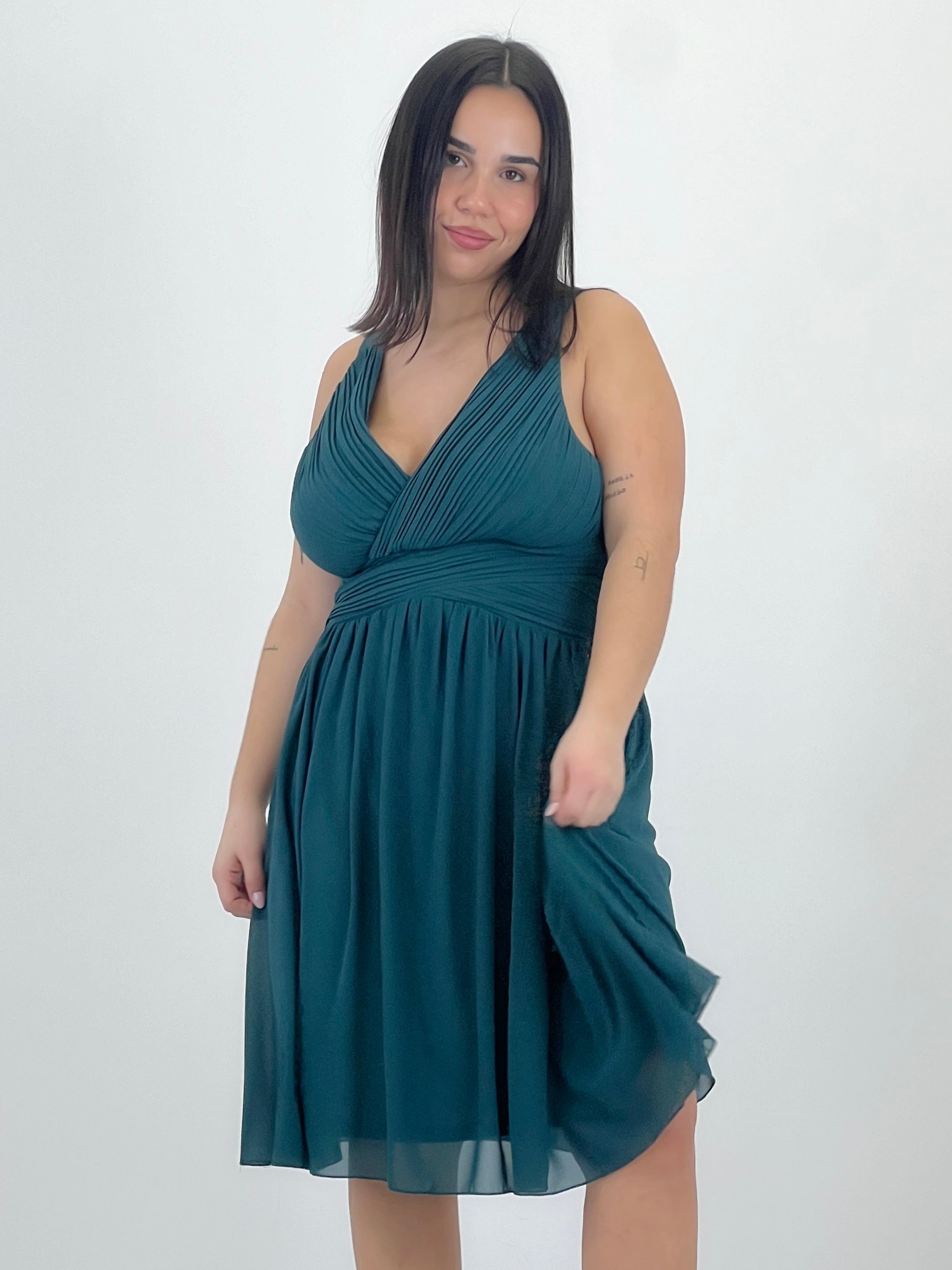 Vestido Elvia drapeado corto