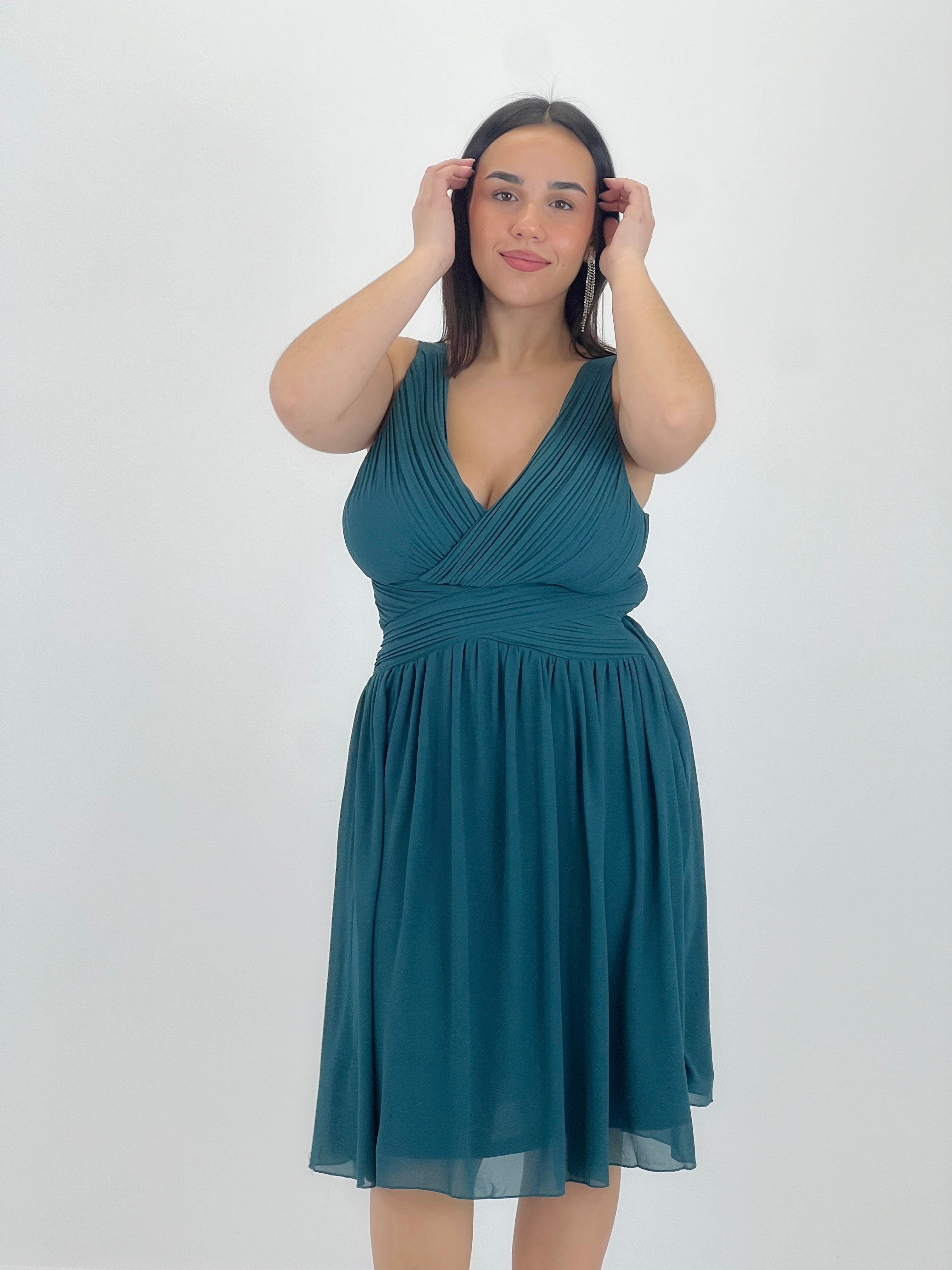 Vestido Elvia drapeado corto