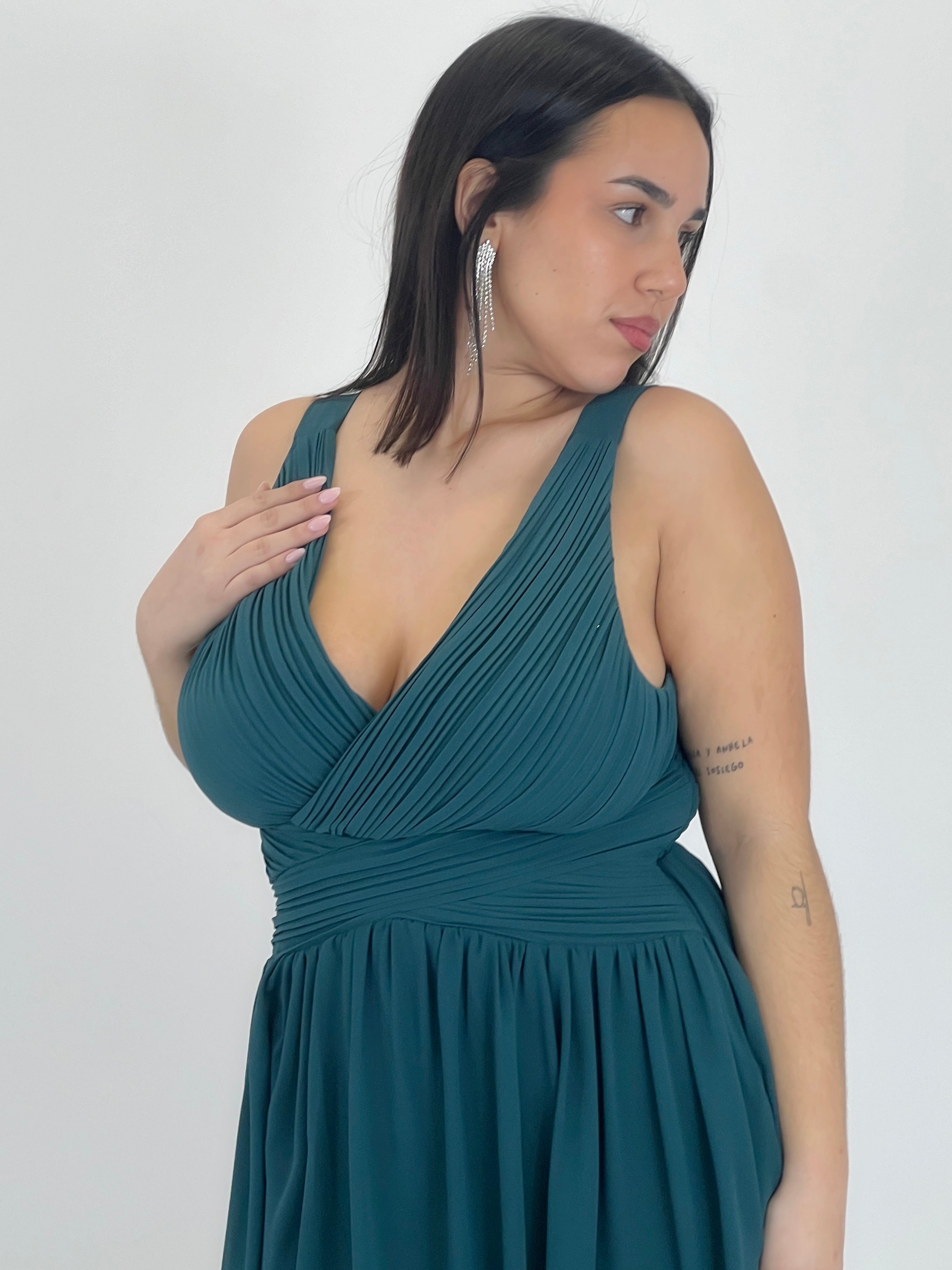 Vestido Elvia drapeado corto