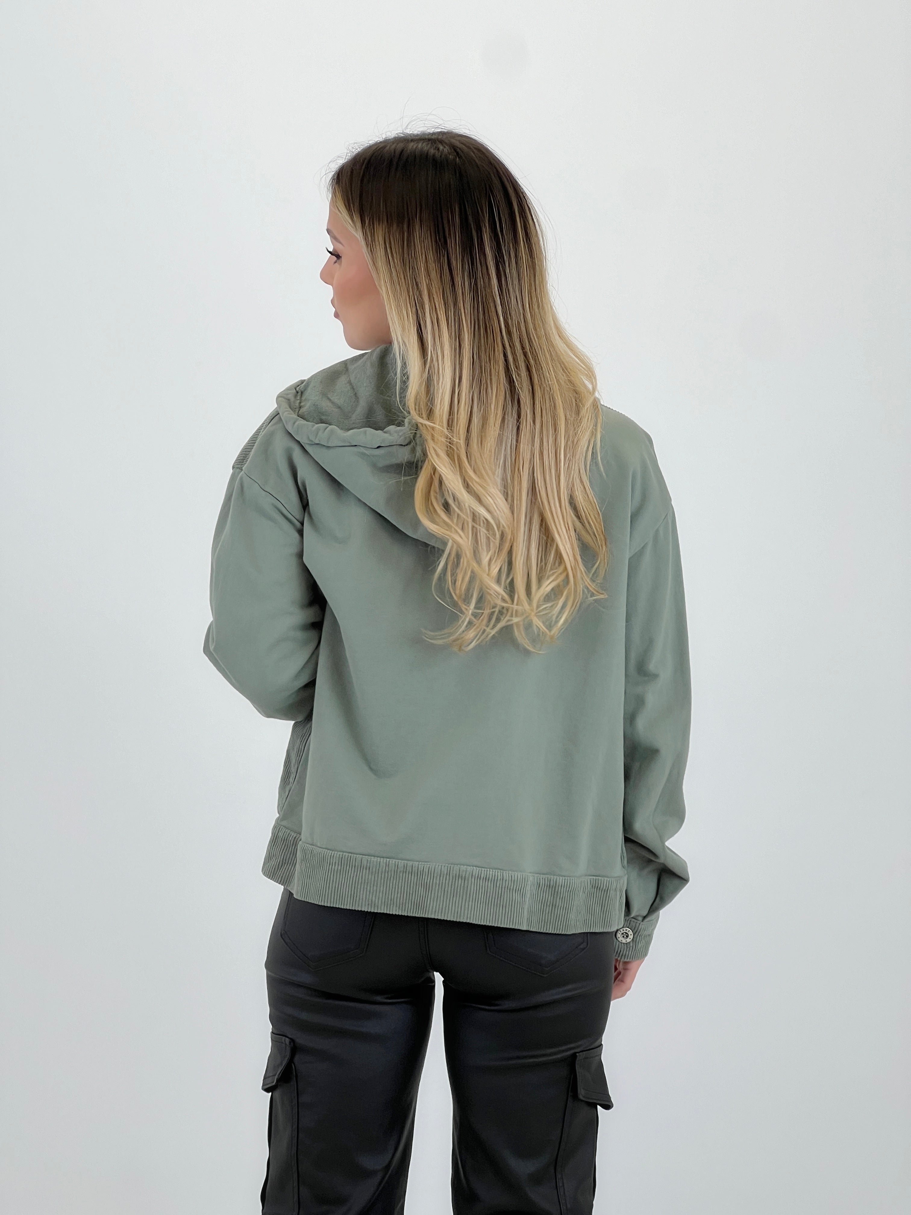 Chaqueta de pana capucha