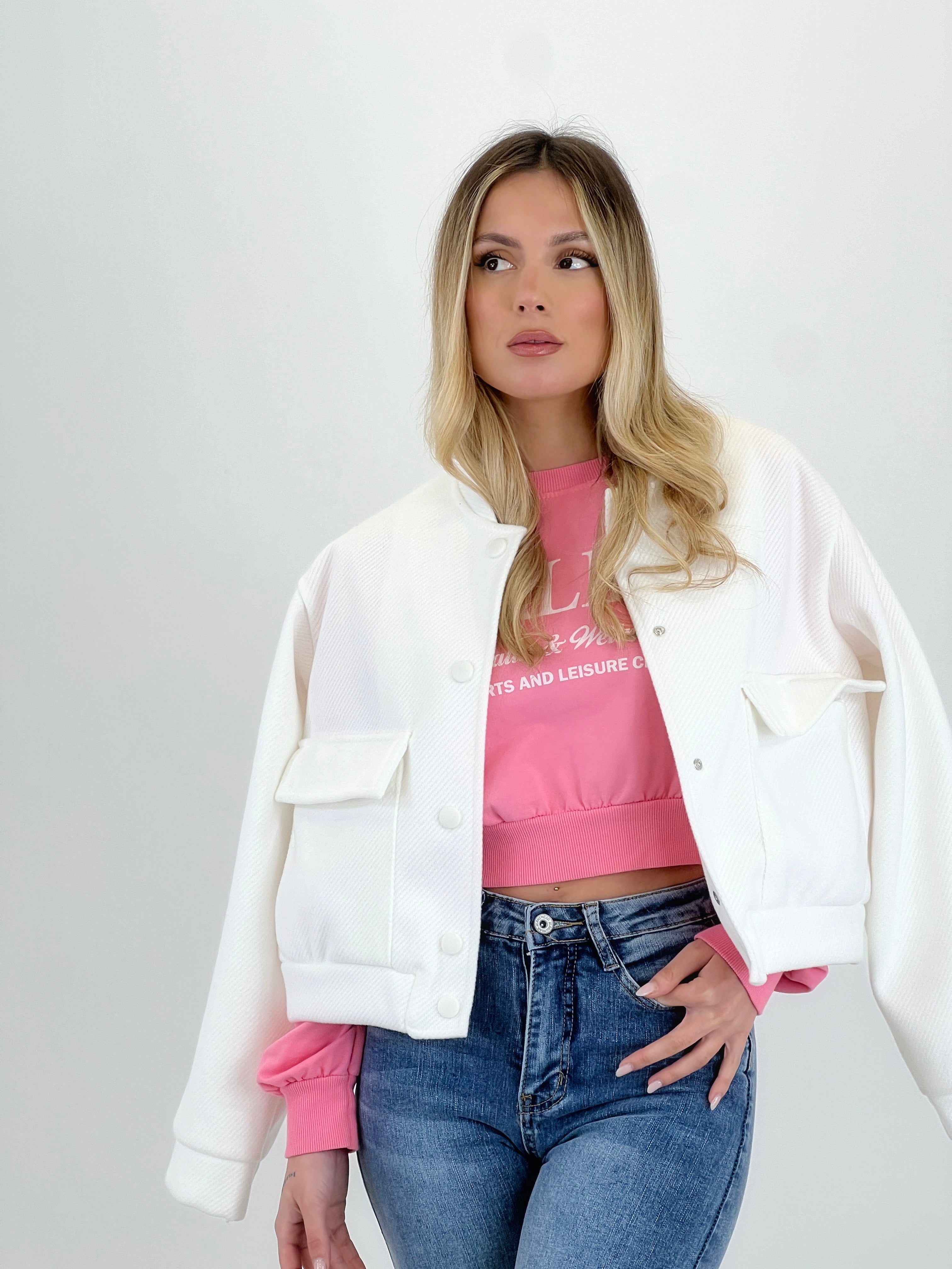 Cazadora bomber efecto paño