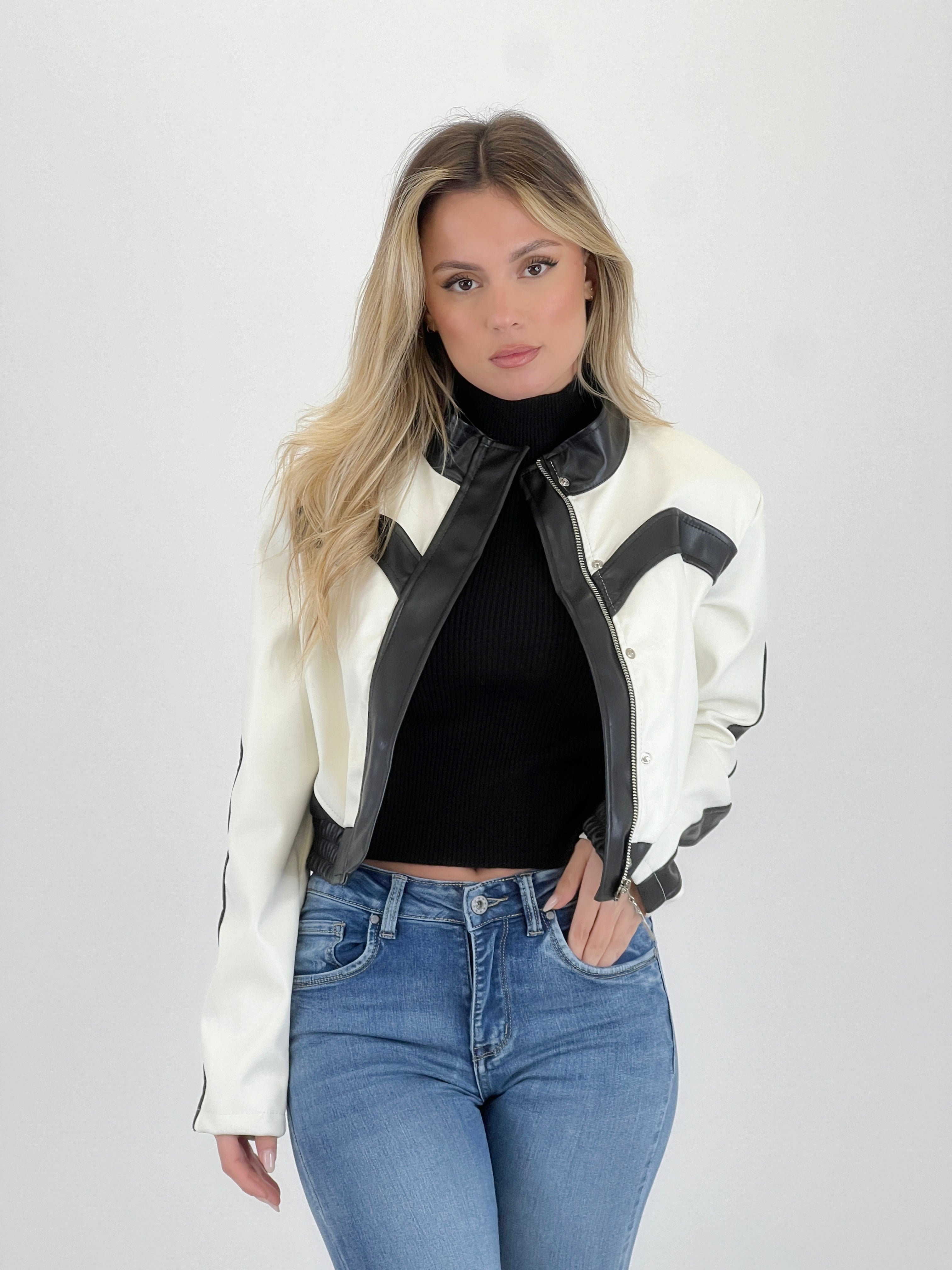 Chaqueta motera piel vegana