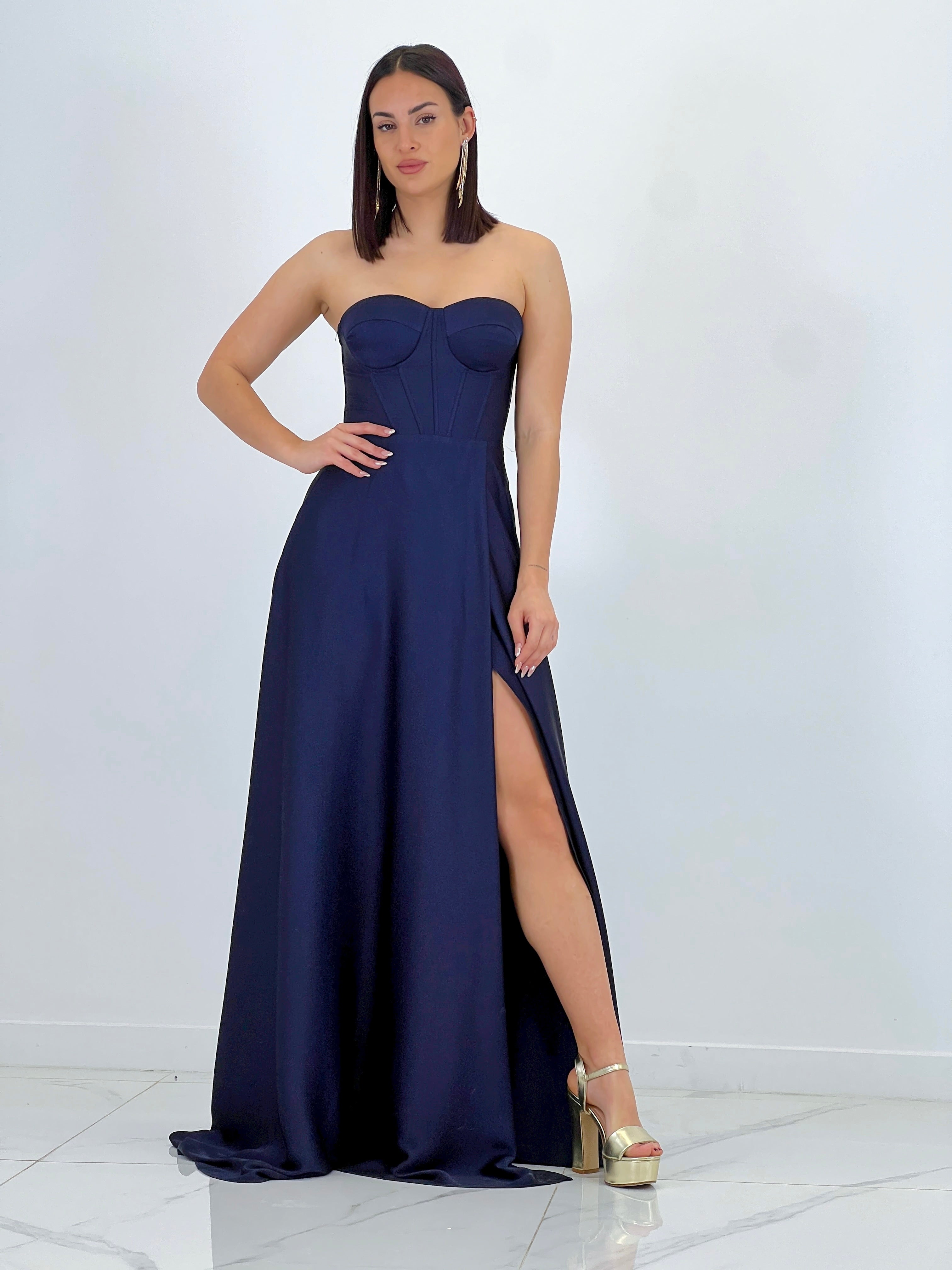 Vestido corsé raso Sarah