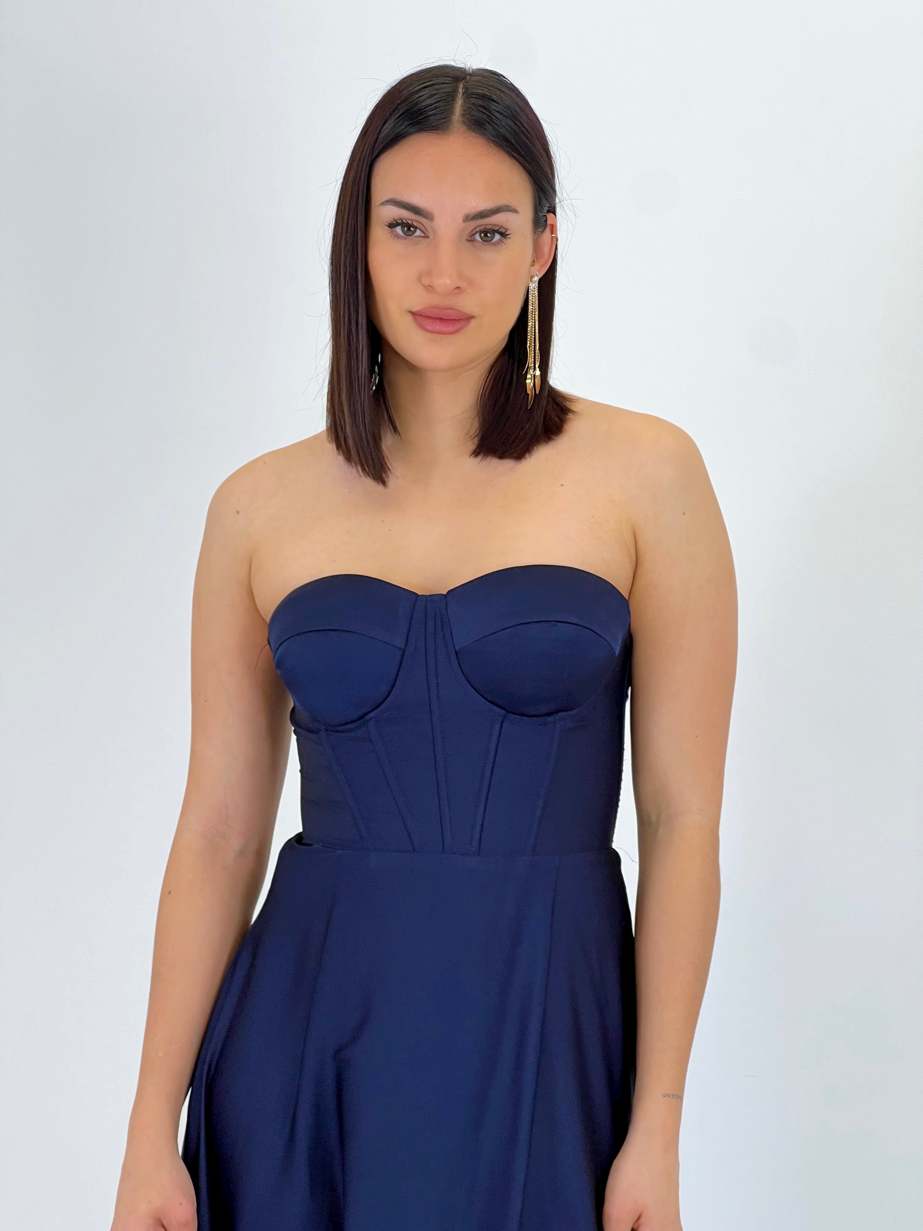 Vestido corsé raso Sarah