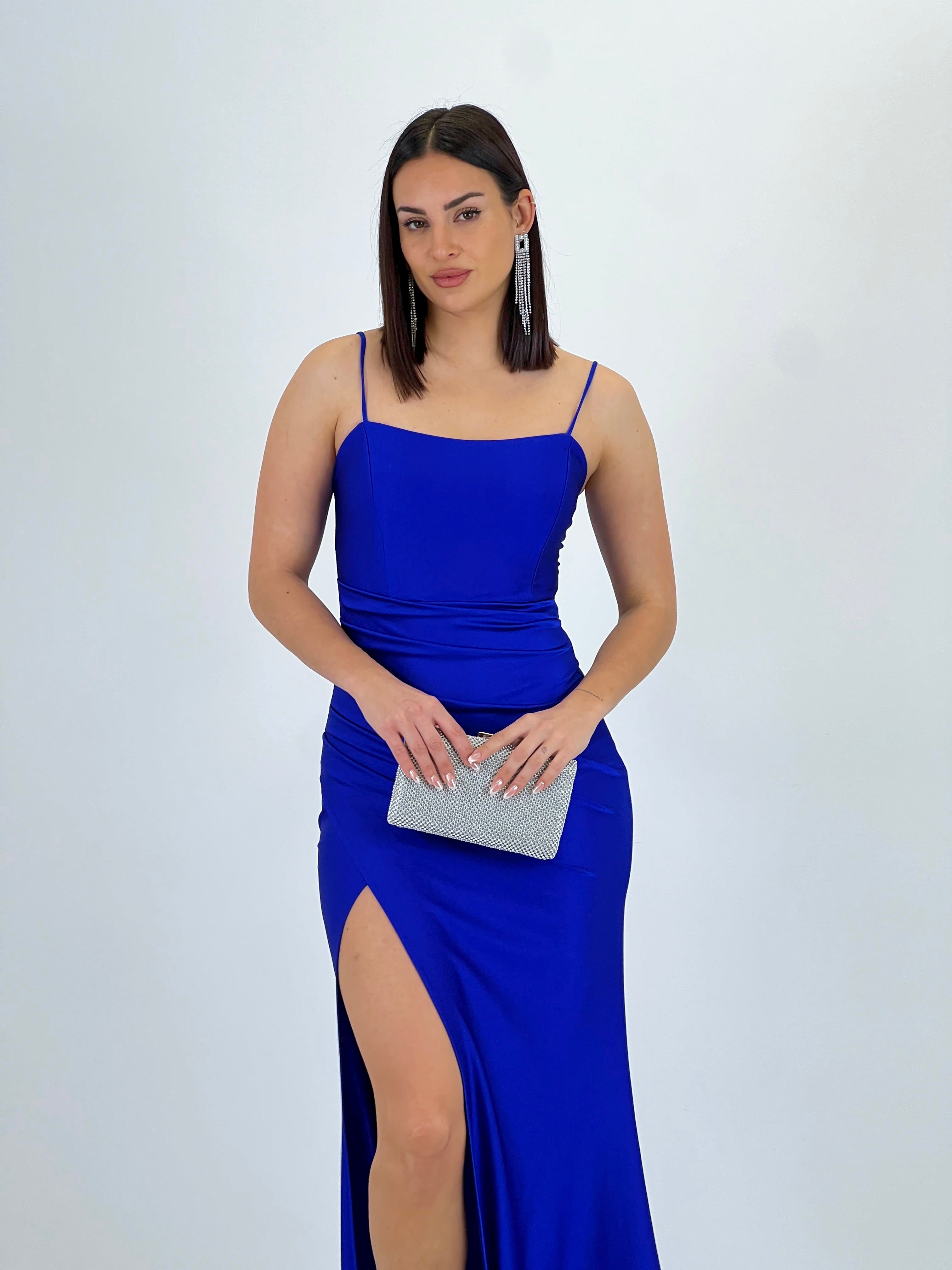 Vestido fruncido espalda cruzada Dina