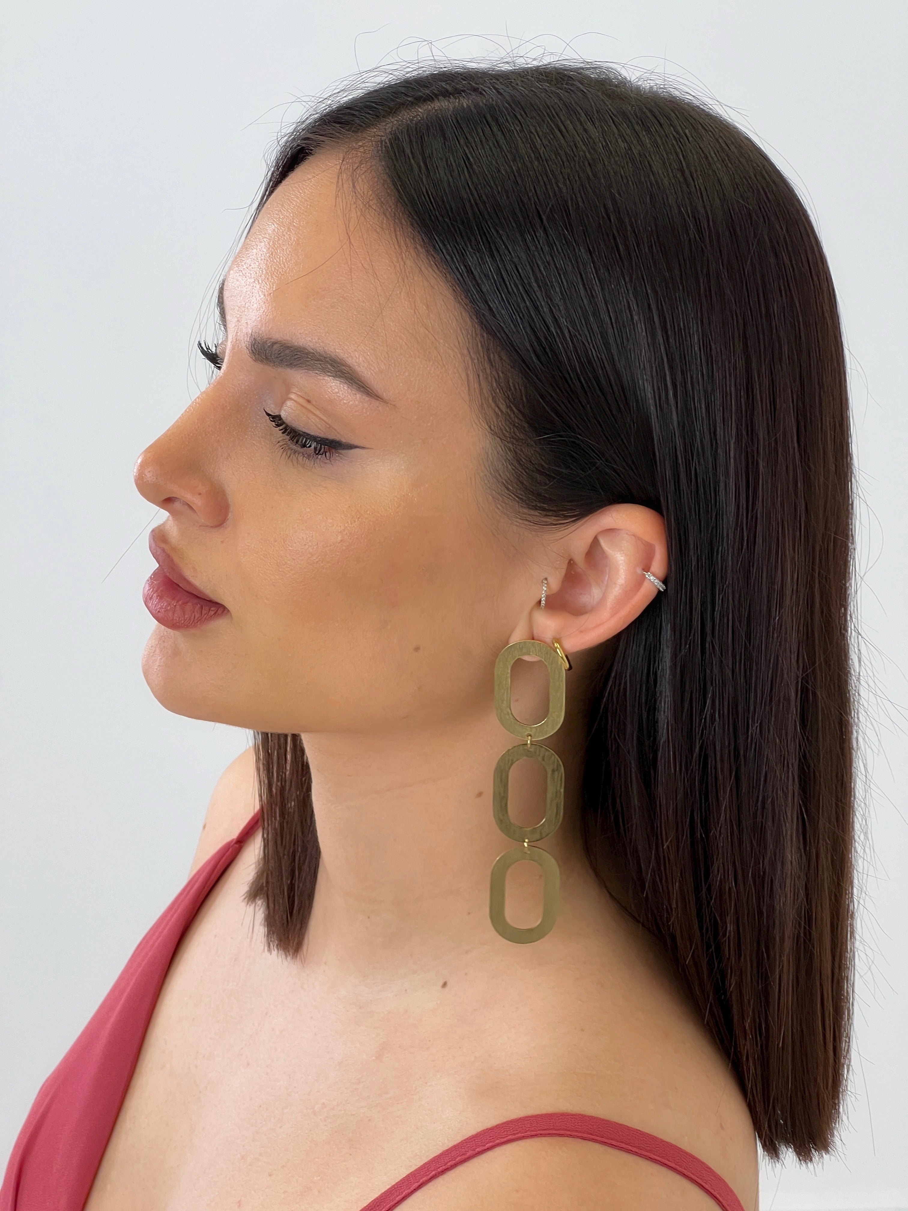 Pendiente cadena óvalos