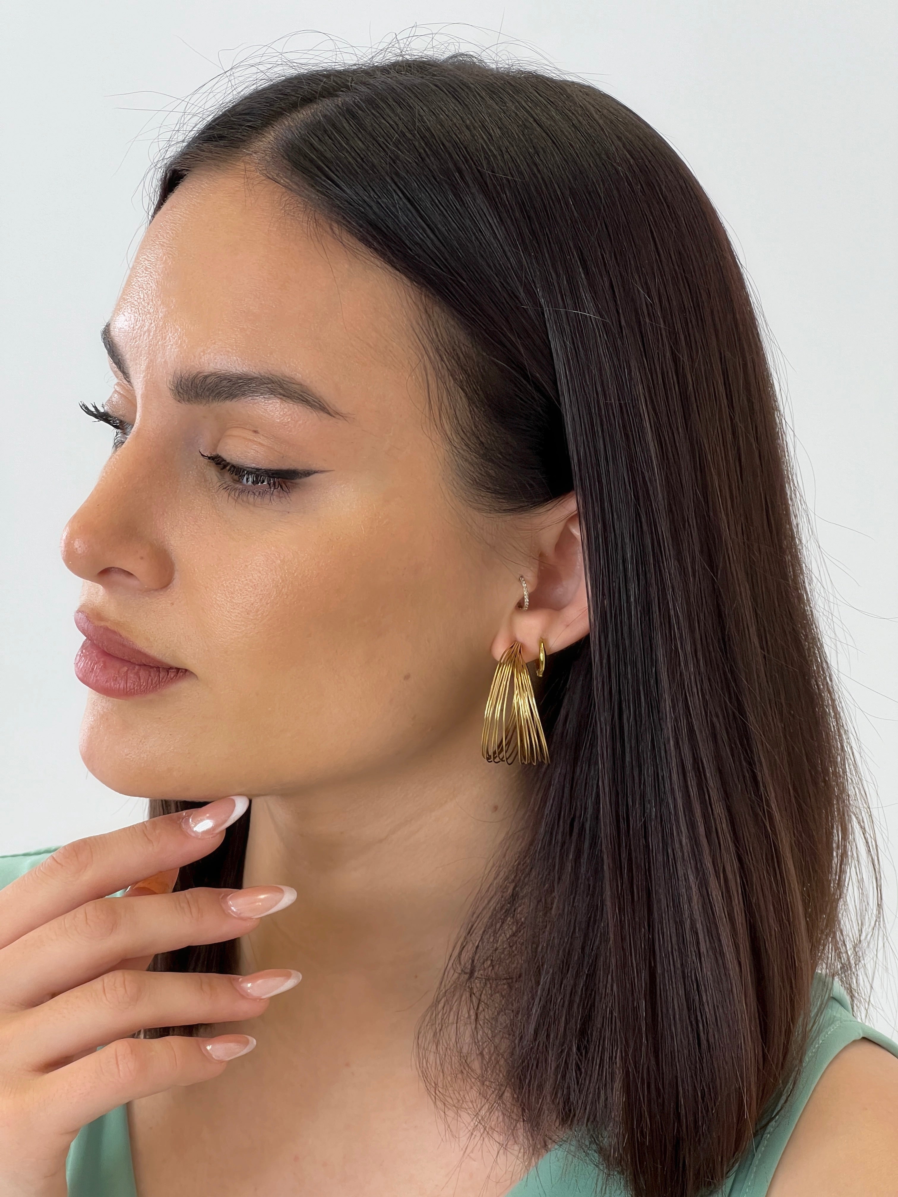 Pendientes aros redondos hilos