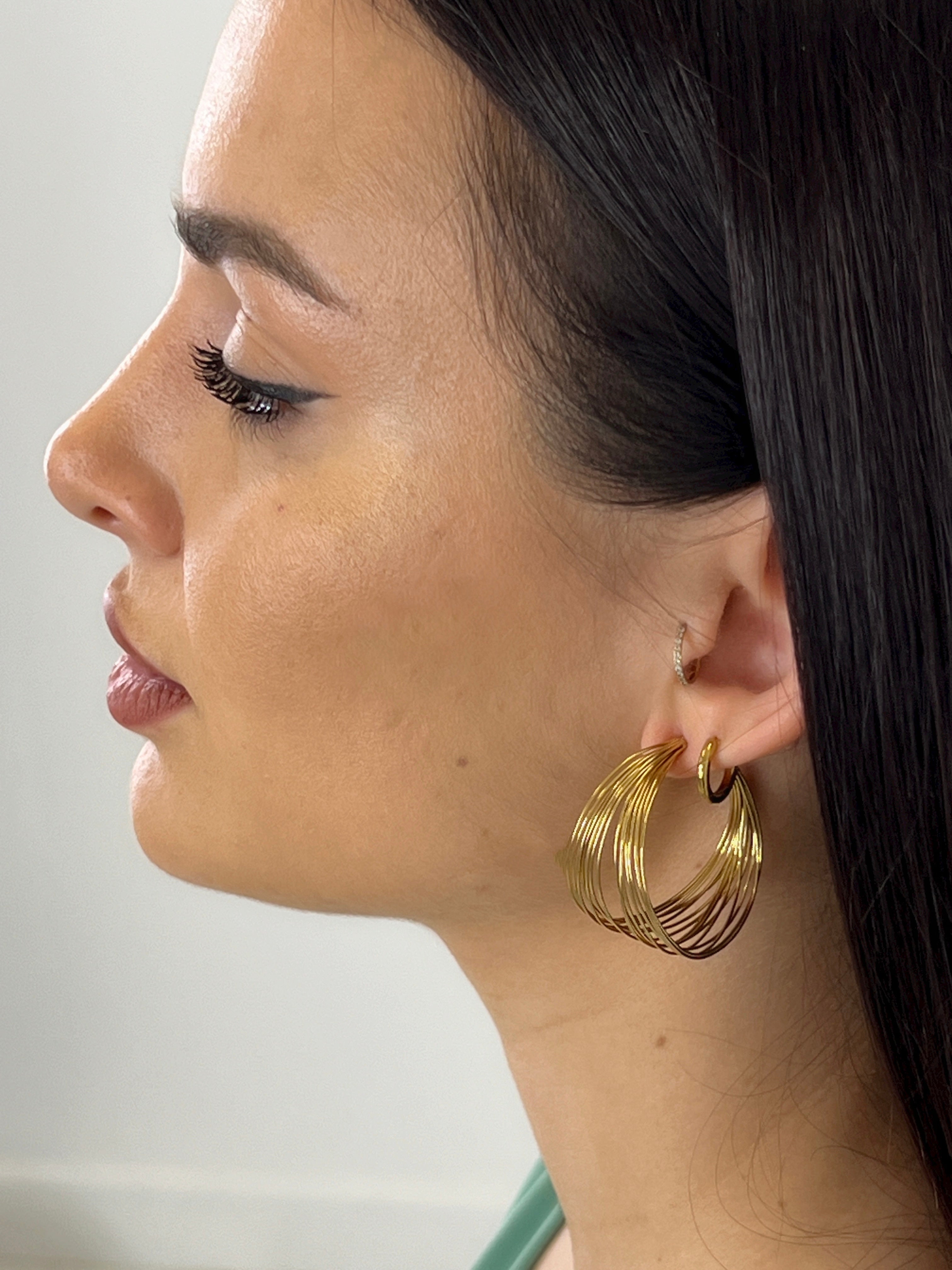 Pendientes aros redondos hilos