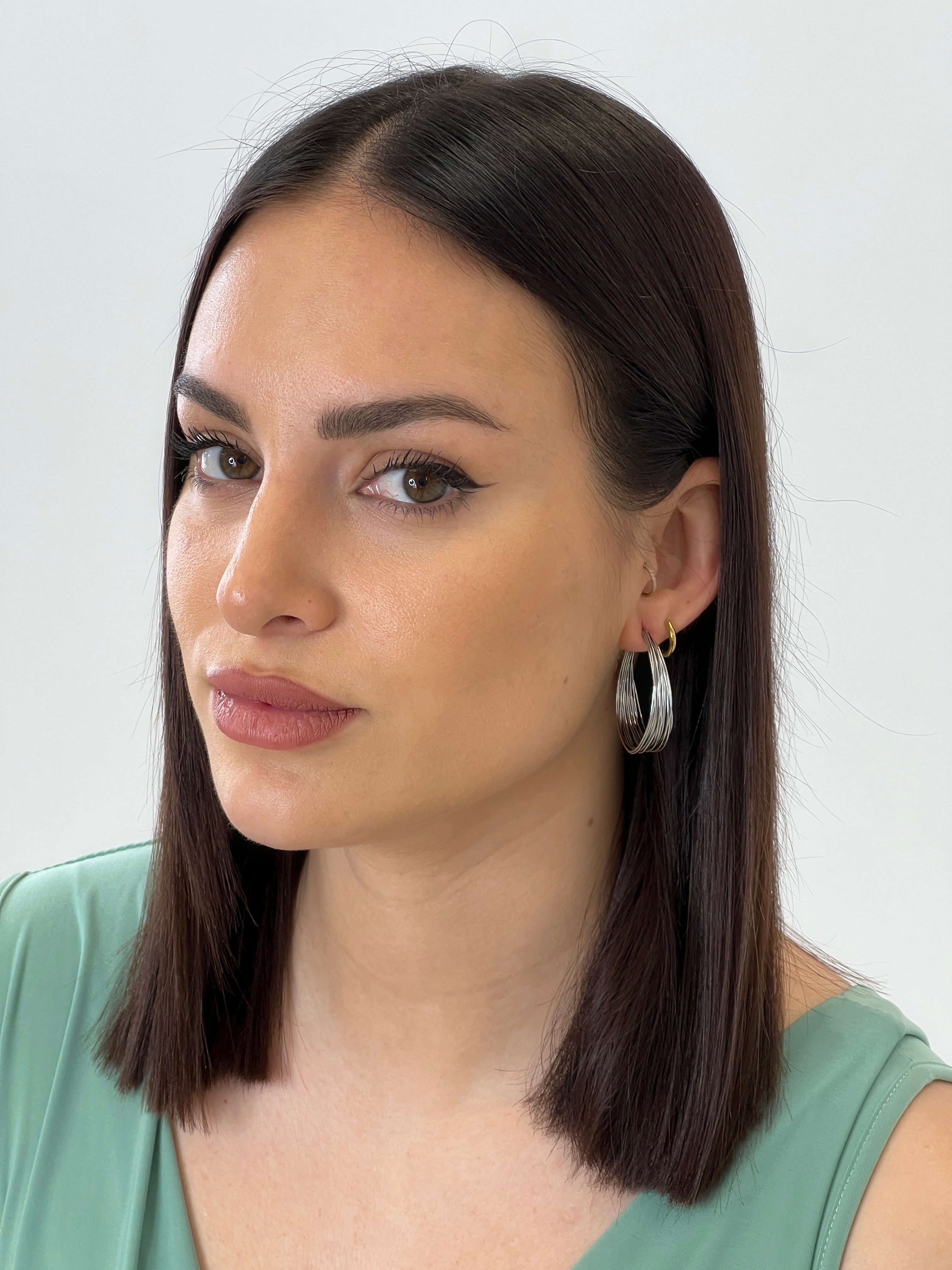 Pendientes aros redondos hilos