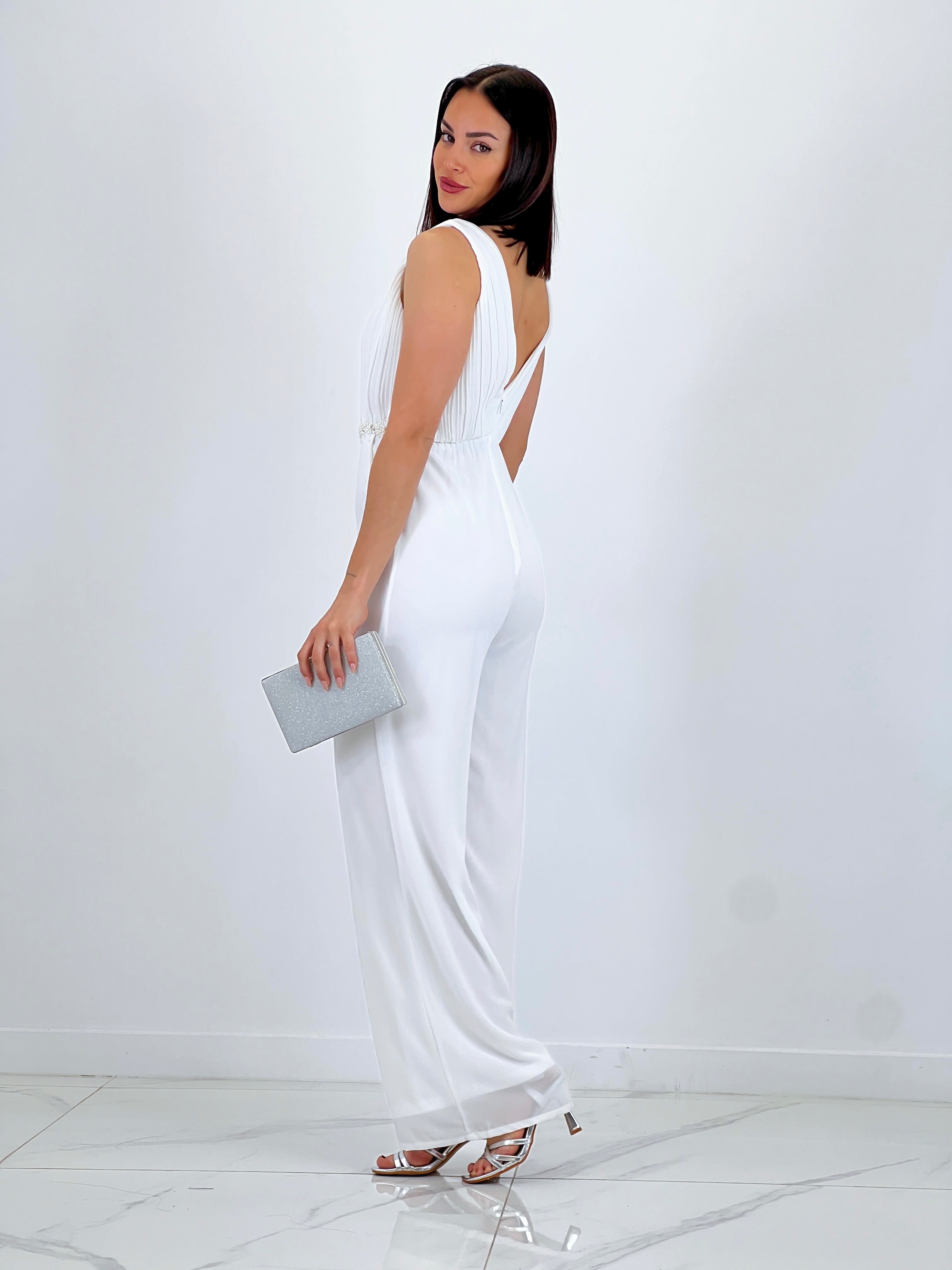 Ivette Blanco pearl jumpsuit