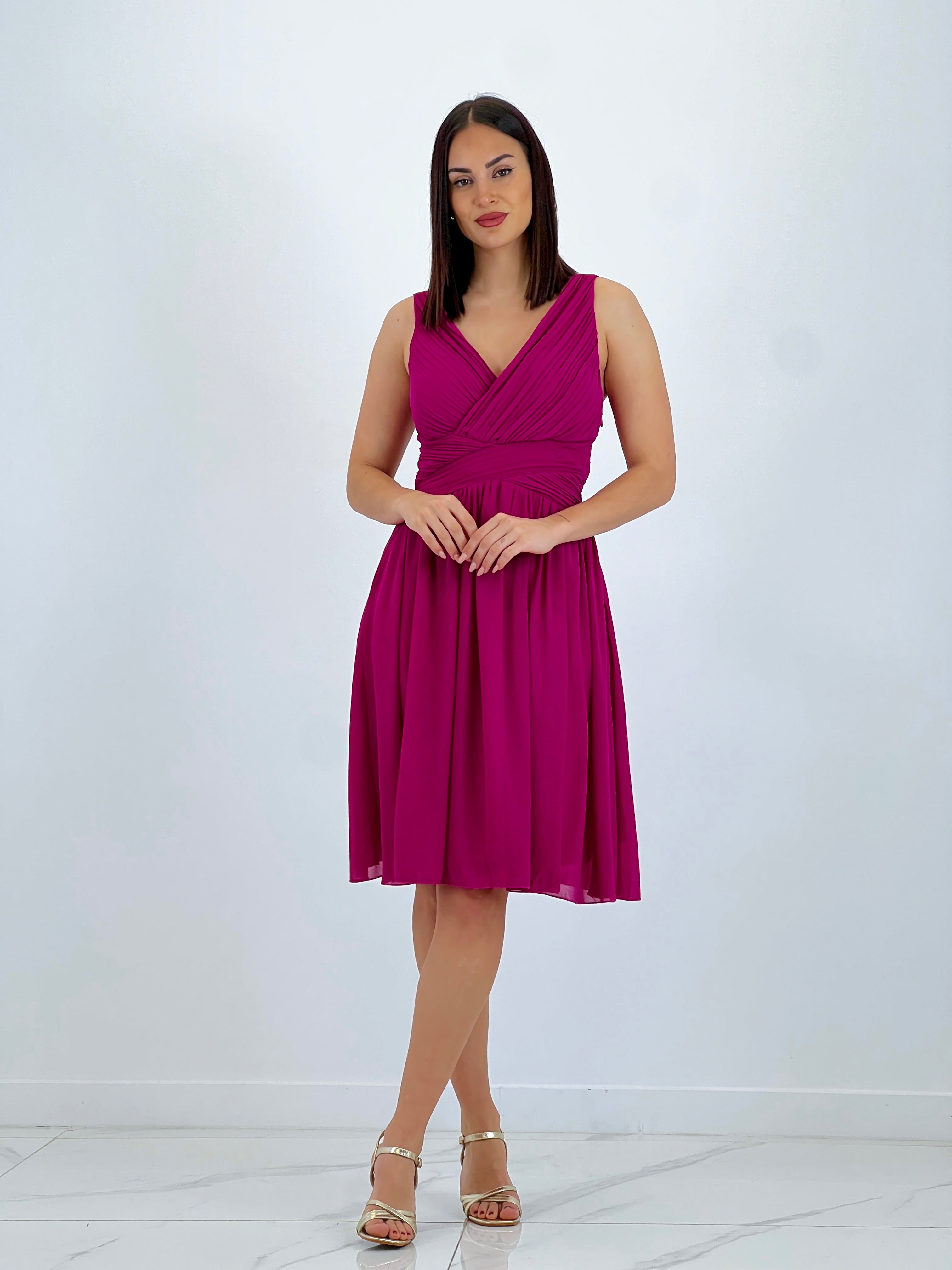 Vestido Elvia drapeado corto