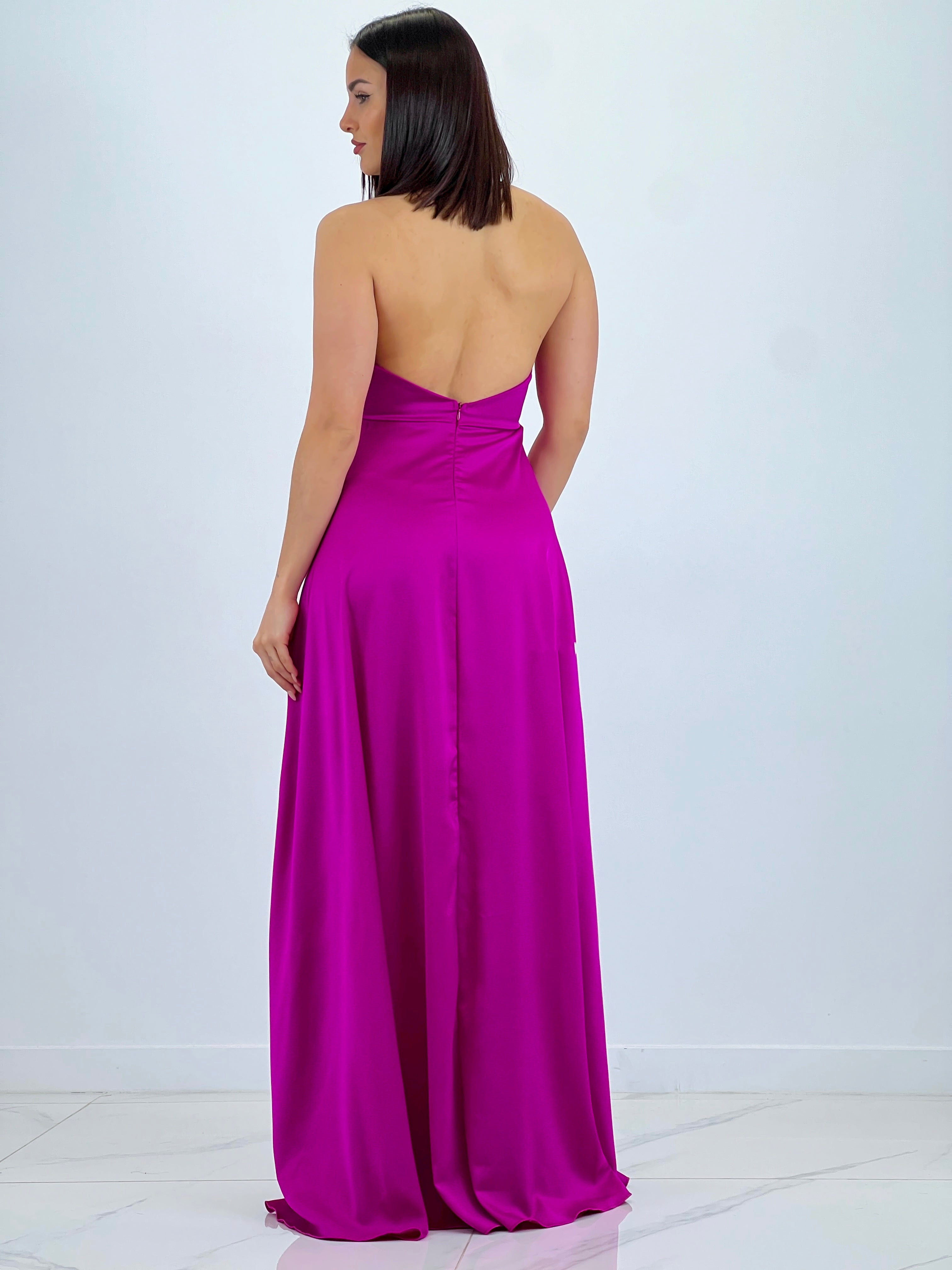 Vestido largo satén Silvia - Zebra&Maduixa®