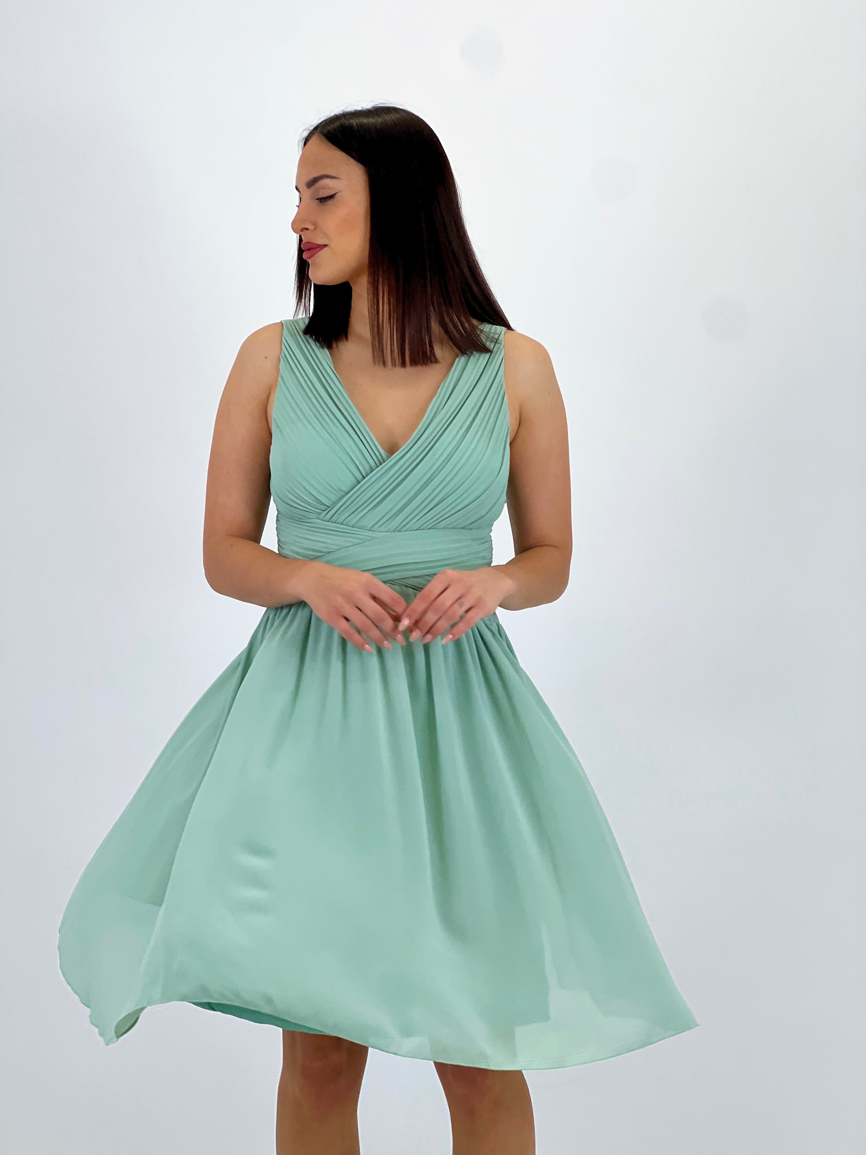 Vestido Elvia drapeado corto
