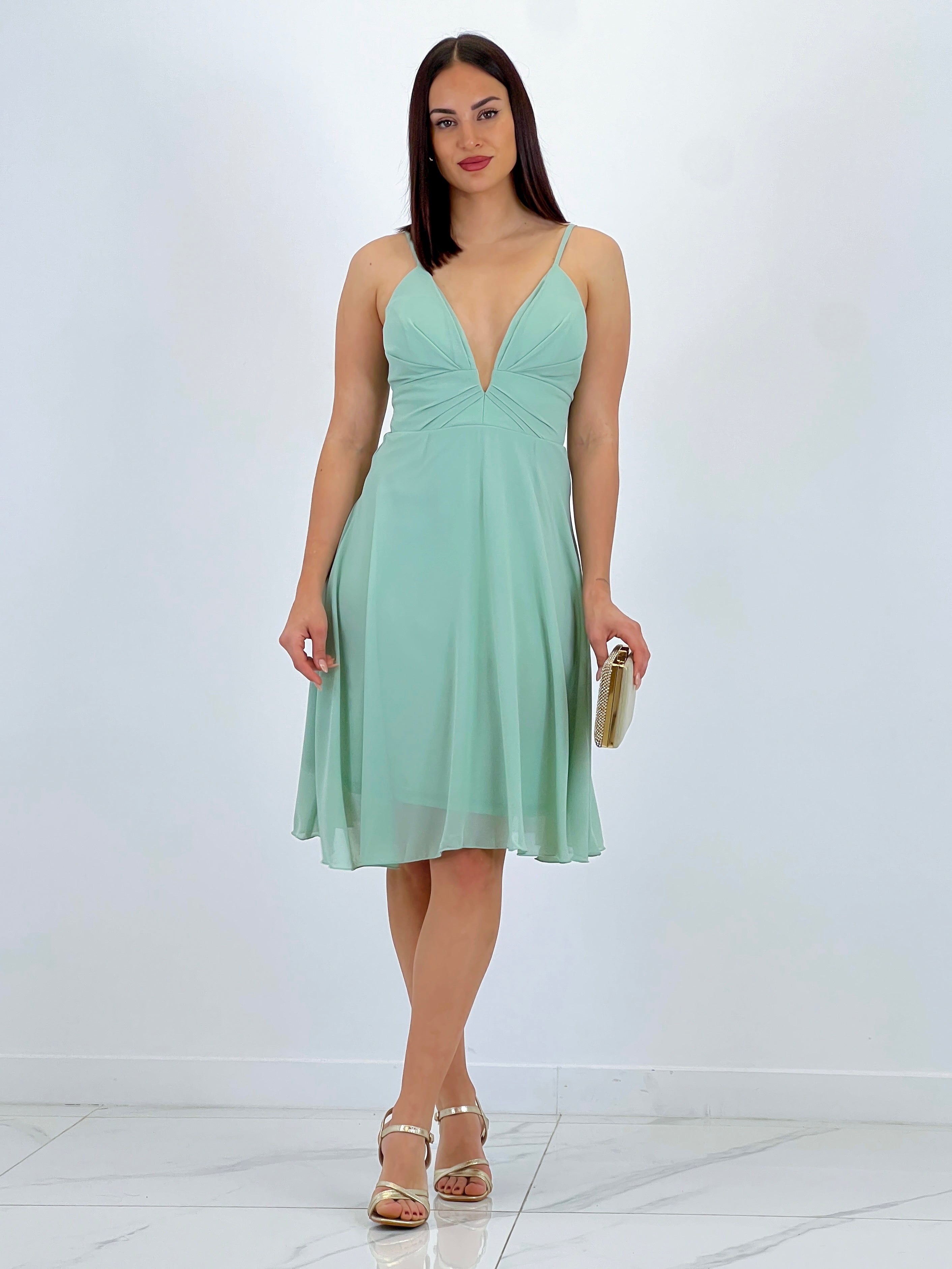 Vestido Elvia drapeado corto