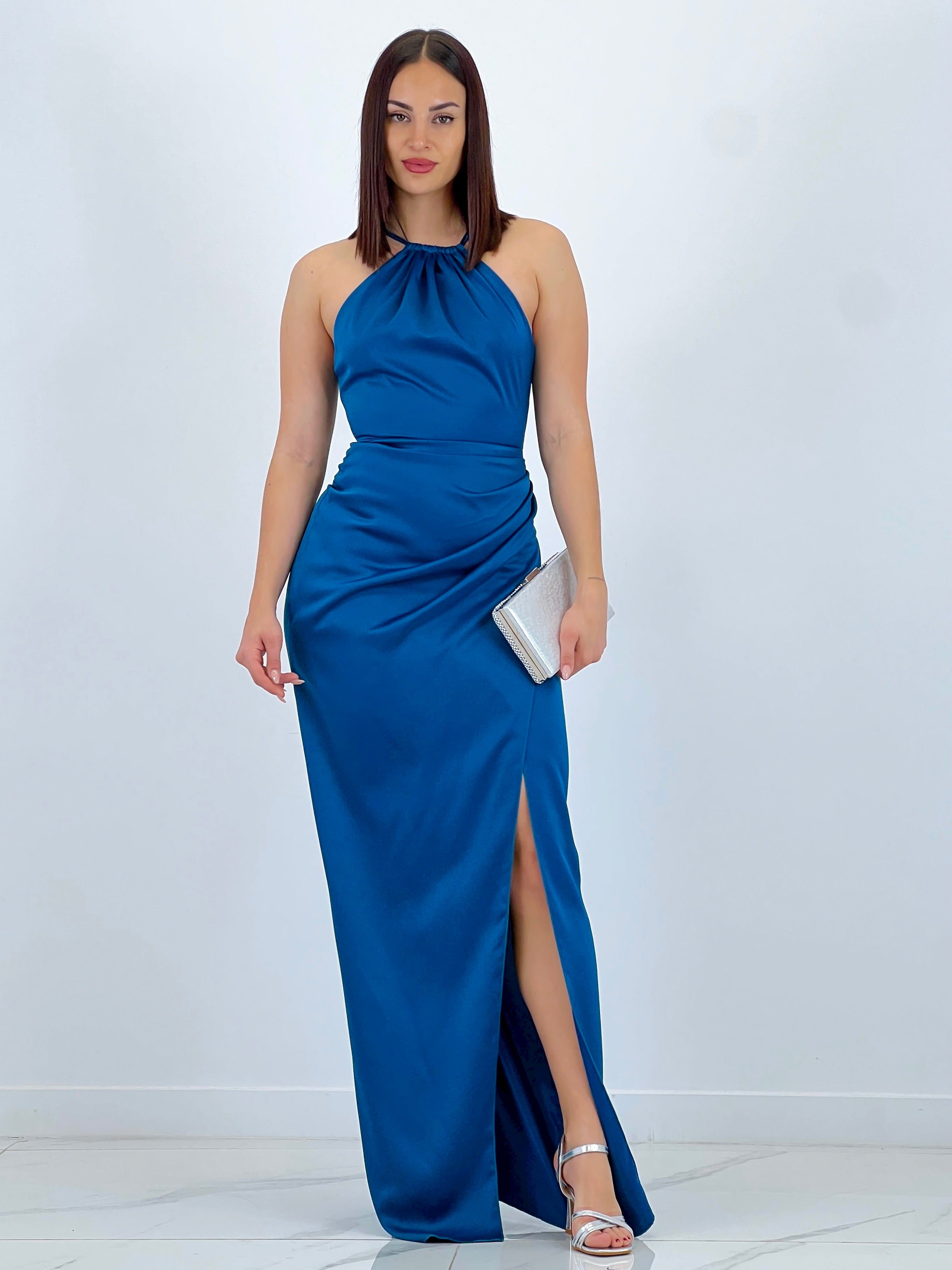 Vestido raso halter Gala