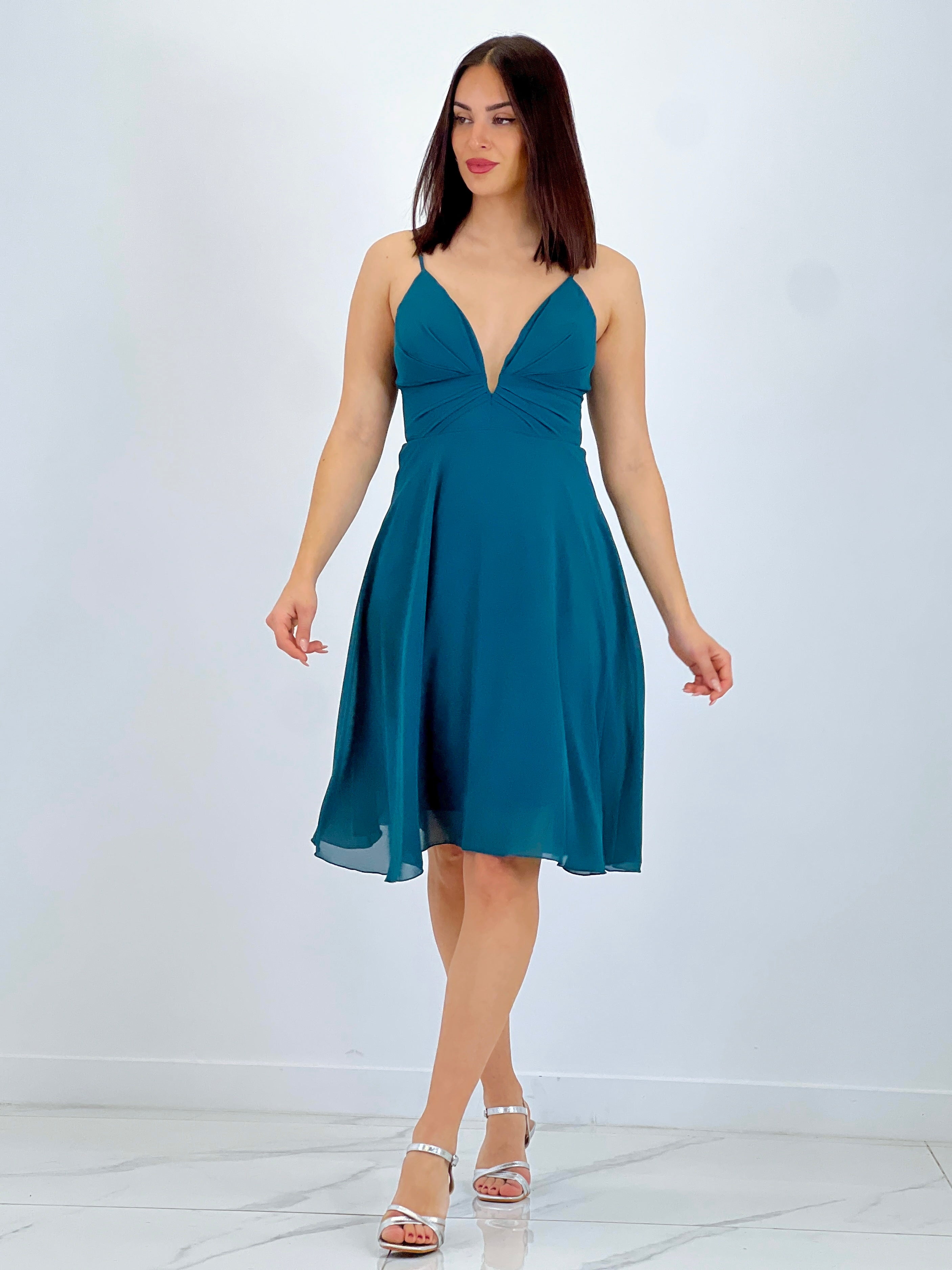 Vestido ceremonia Escote V corto