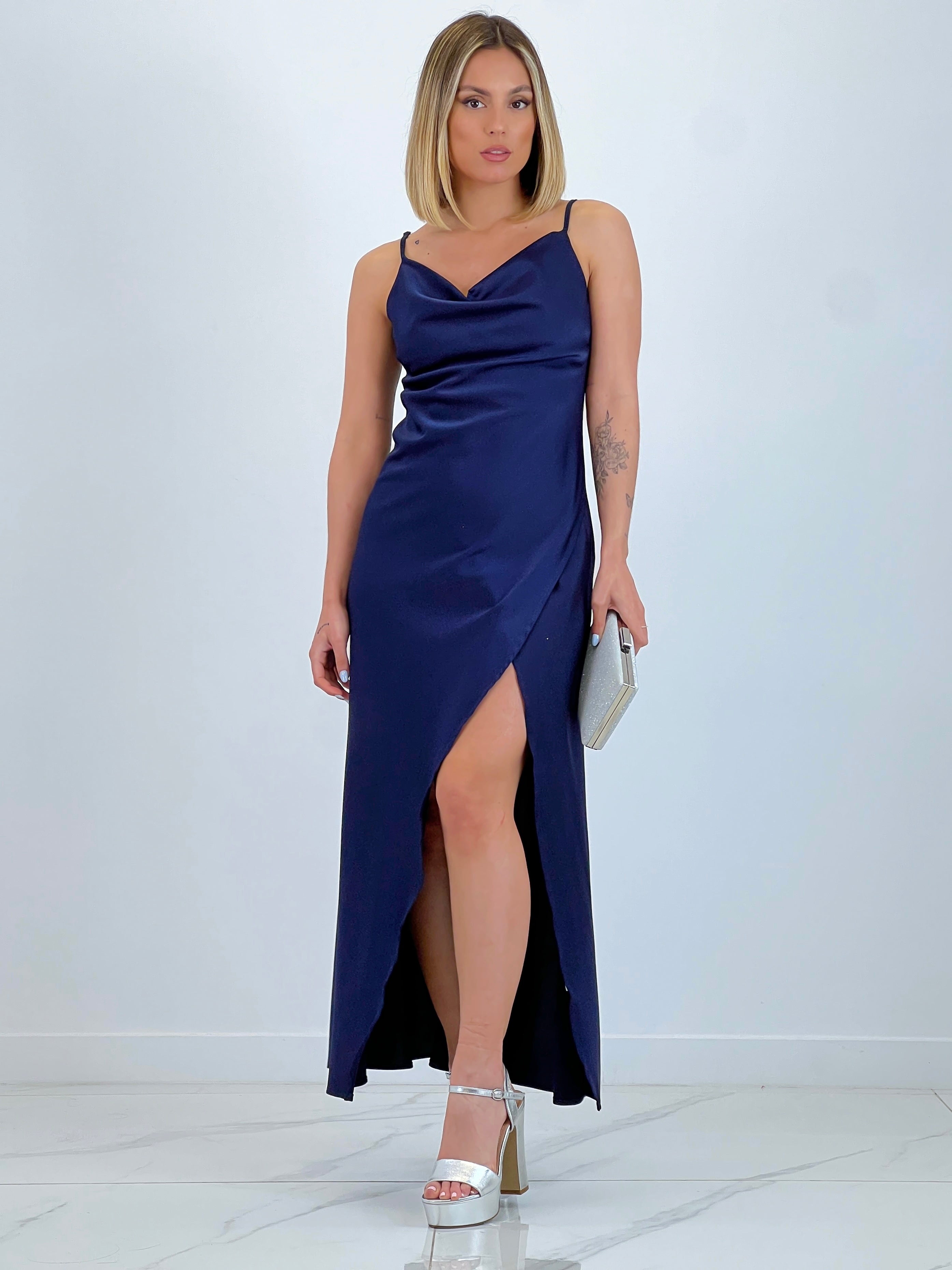 Vestido midi satinado Paula