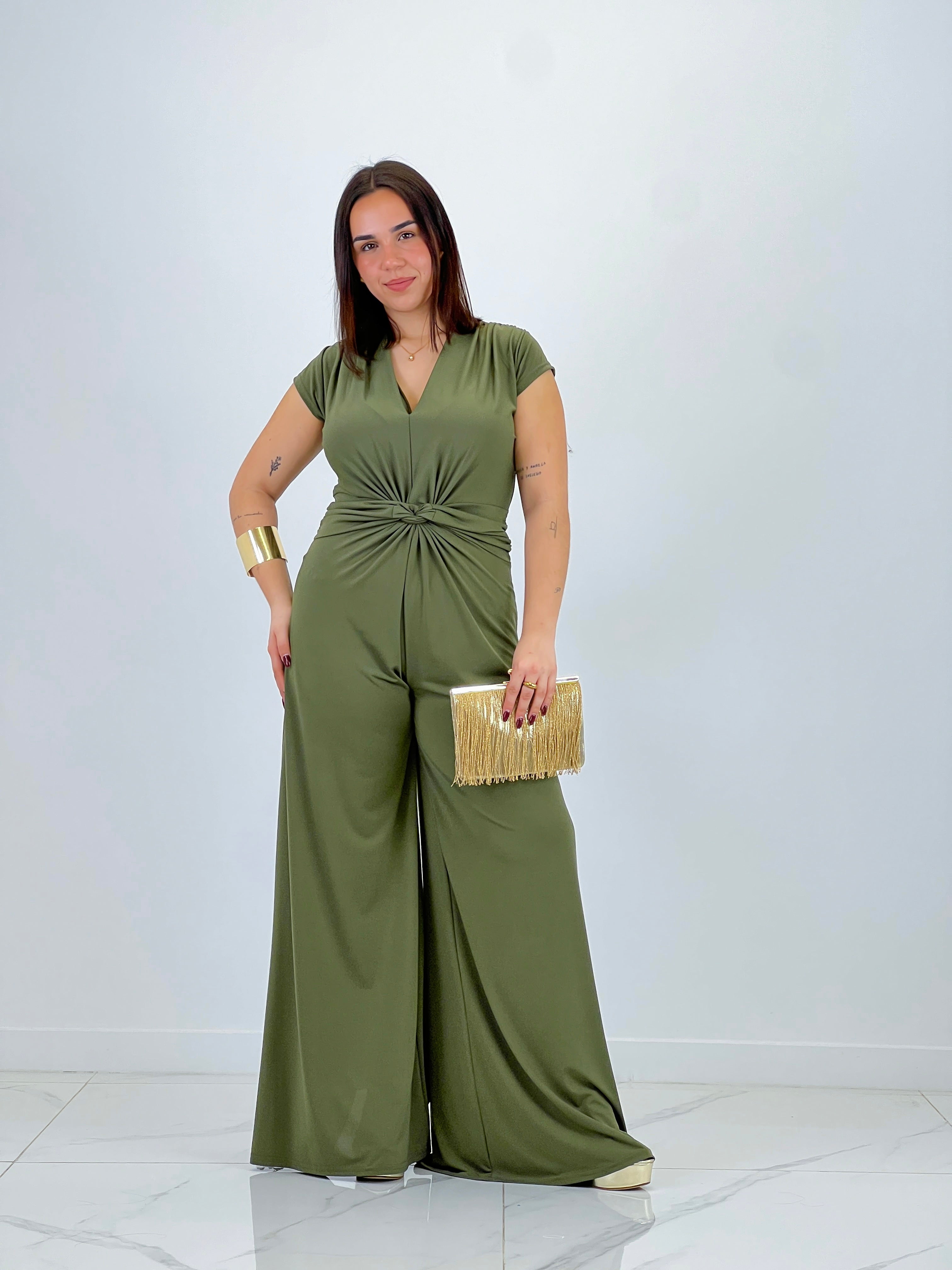 Mono fruncido manga corta