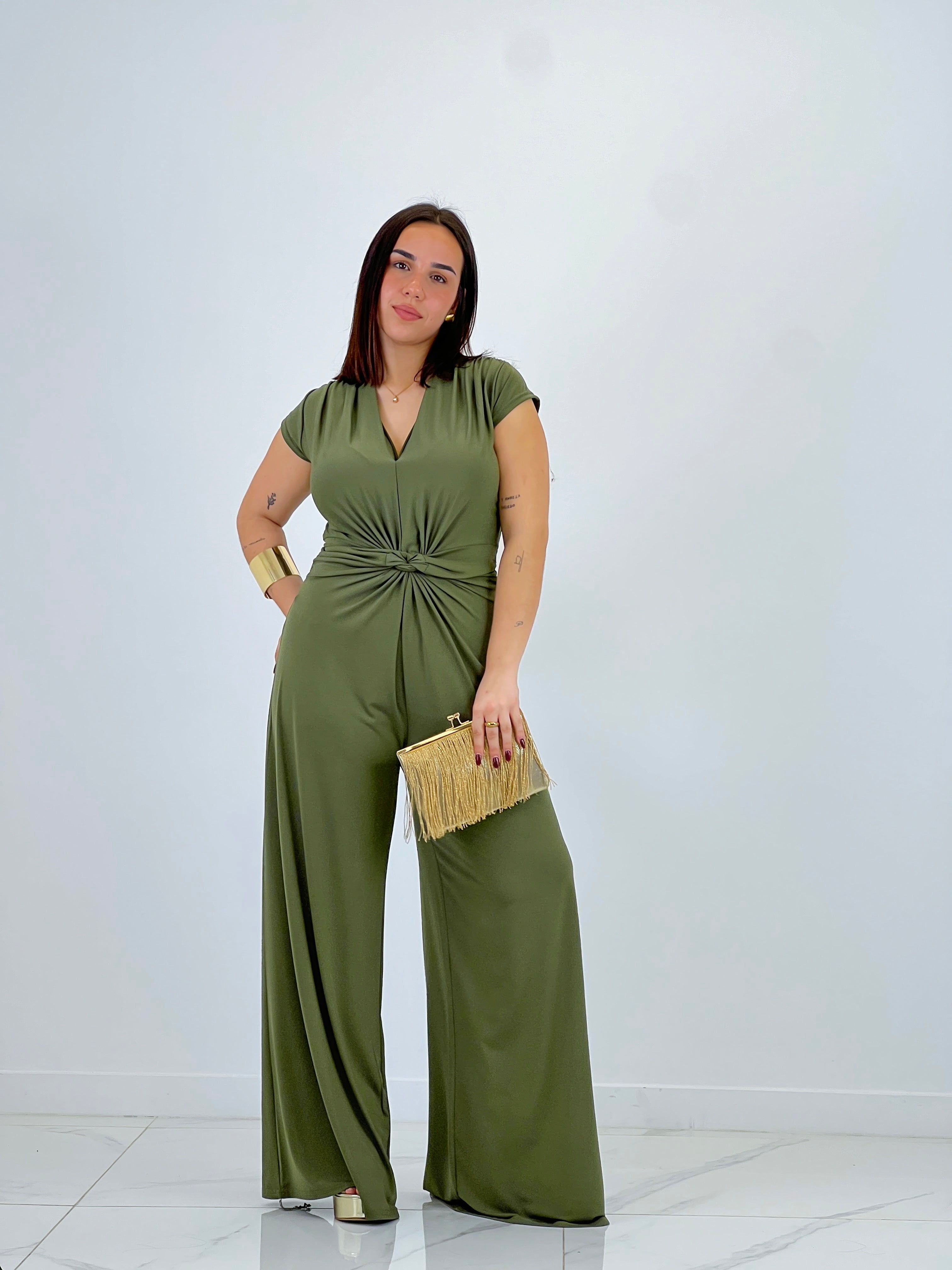 Mono fruncido manga corta