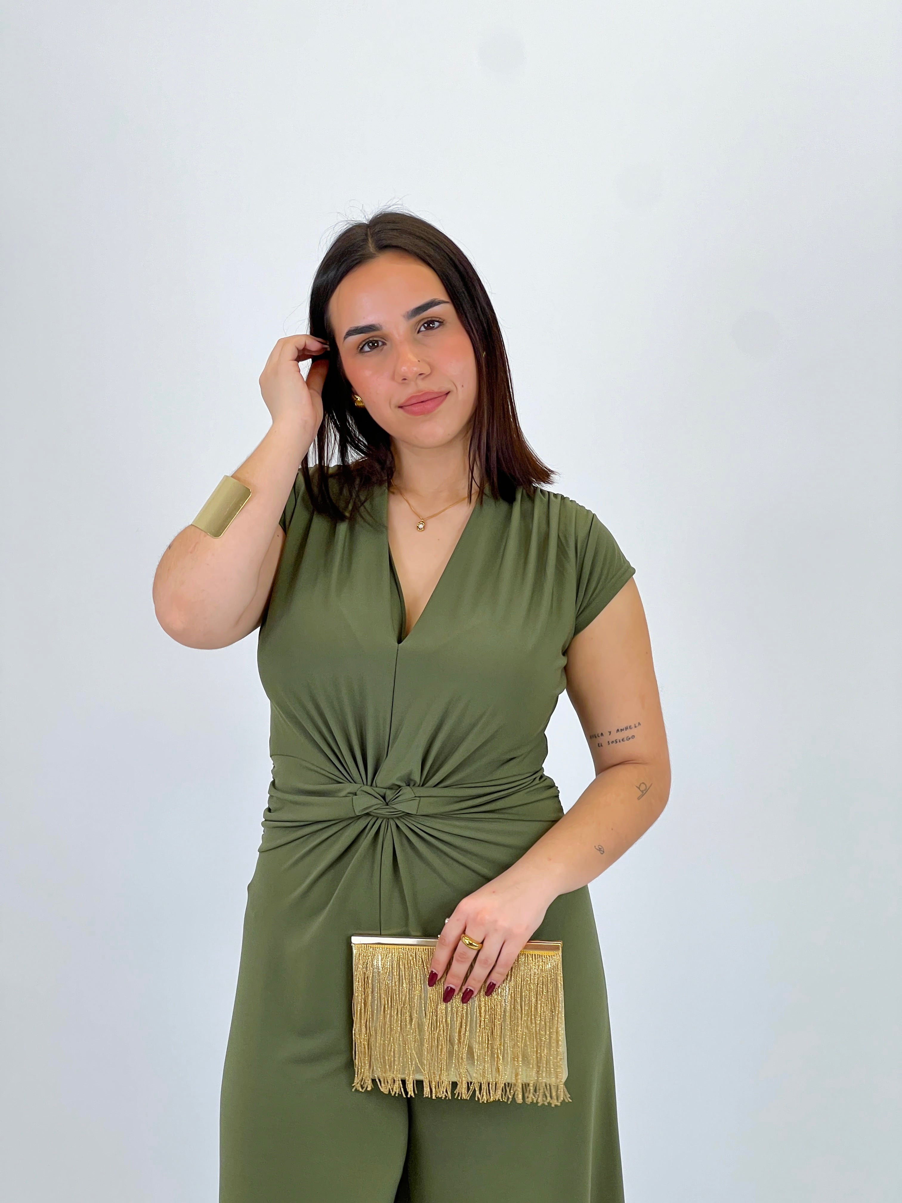 Mono fruncido manga corta