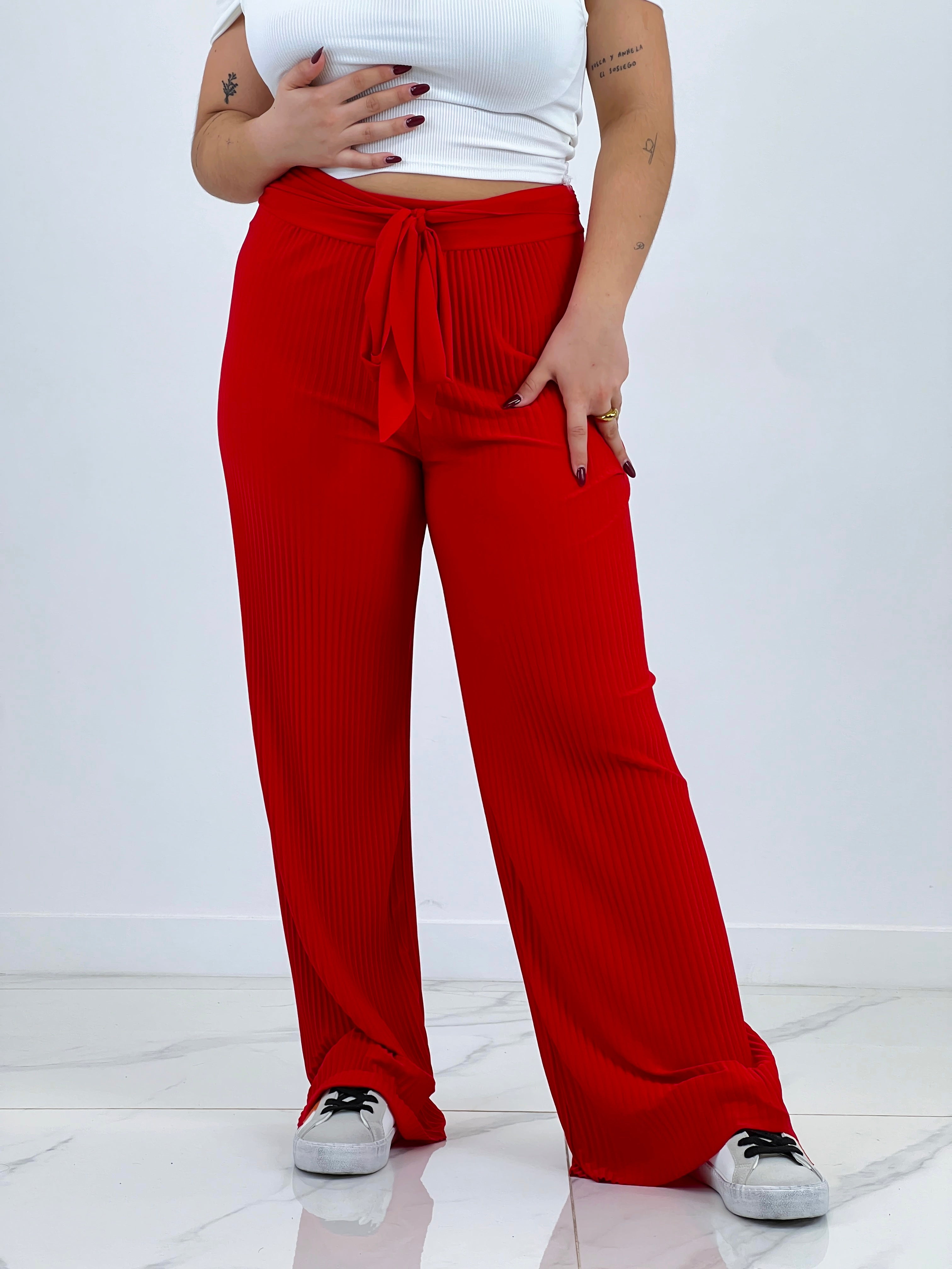 Pantaló plisat cordó cintura