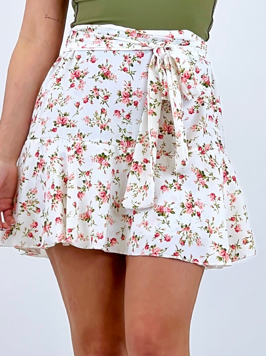 Floral skirt-pants