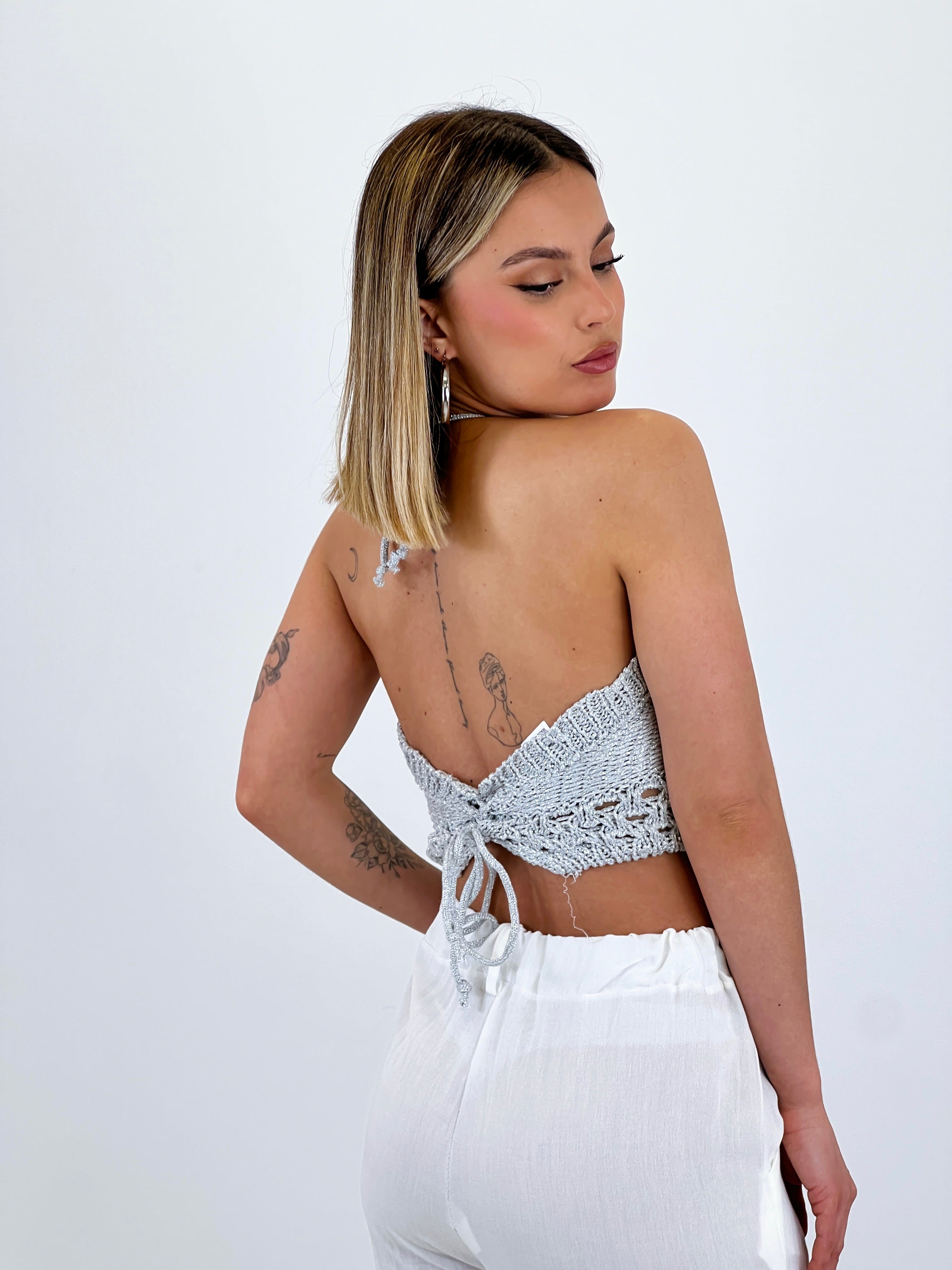 Top halter caldo lurex