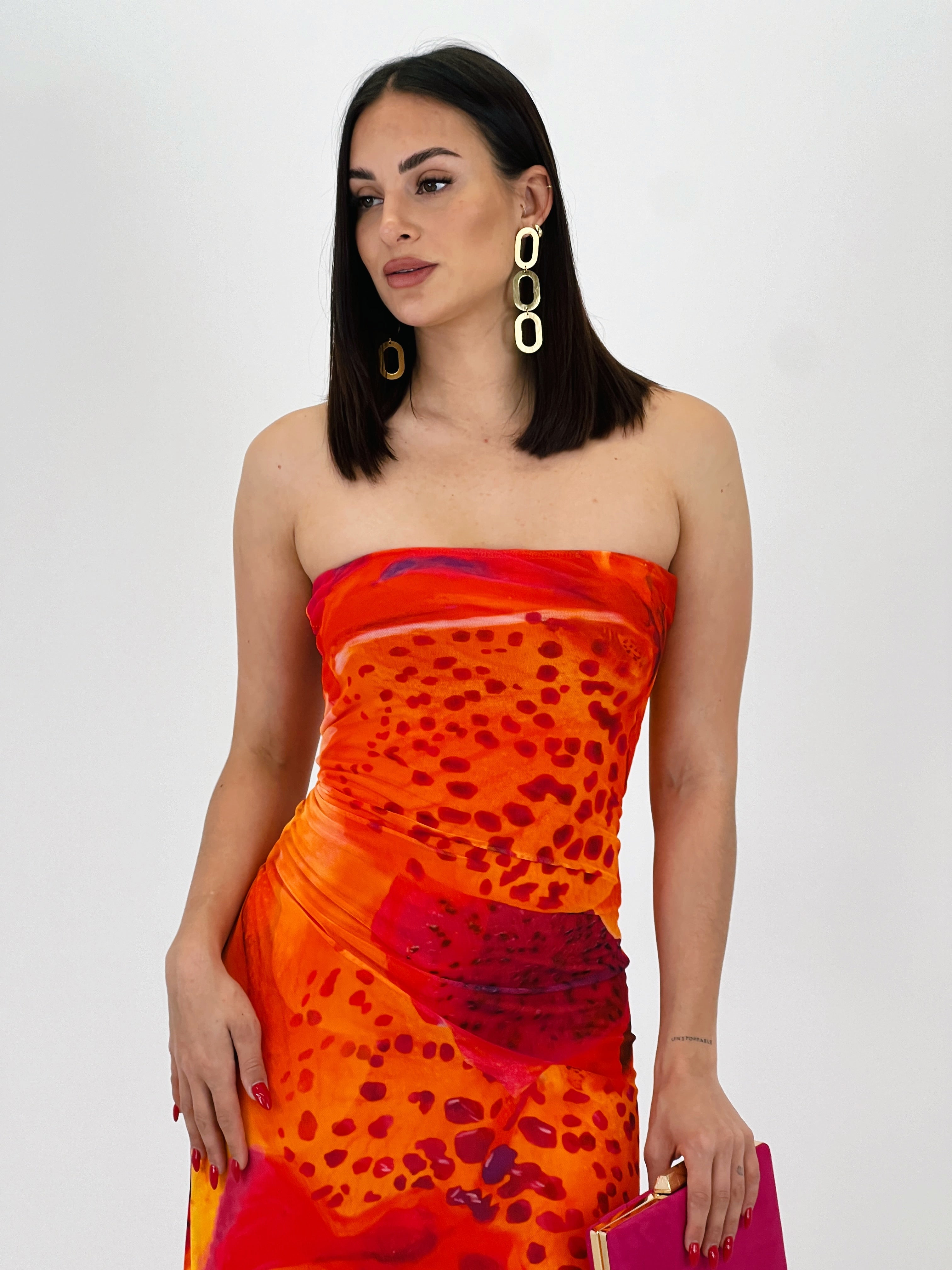 Vestido estampado tul Anya