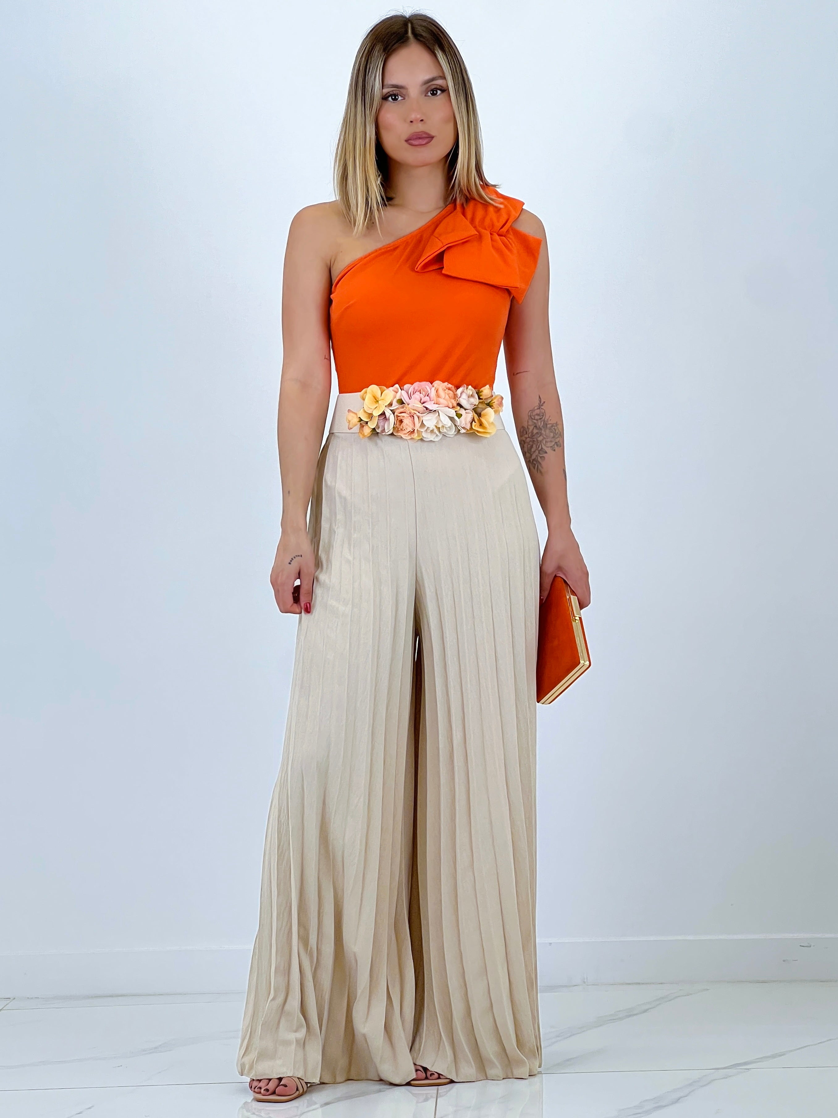 Pantalón plisado gasa Abril