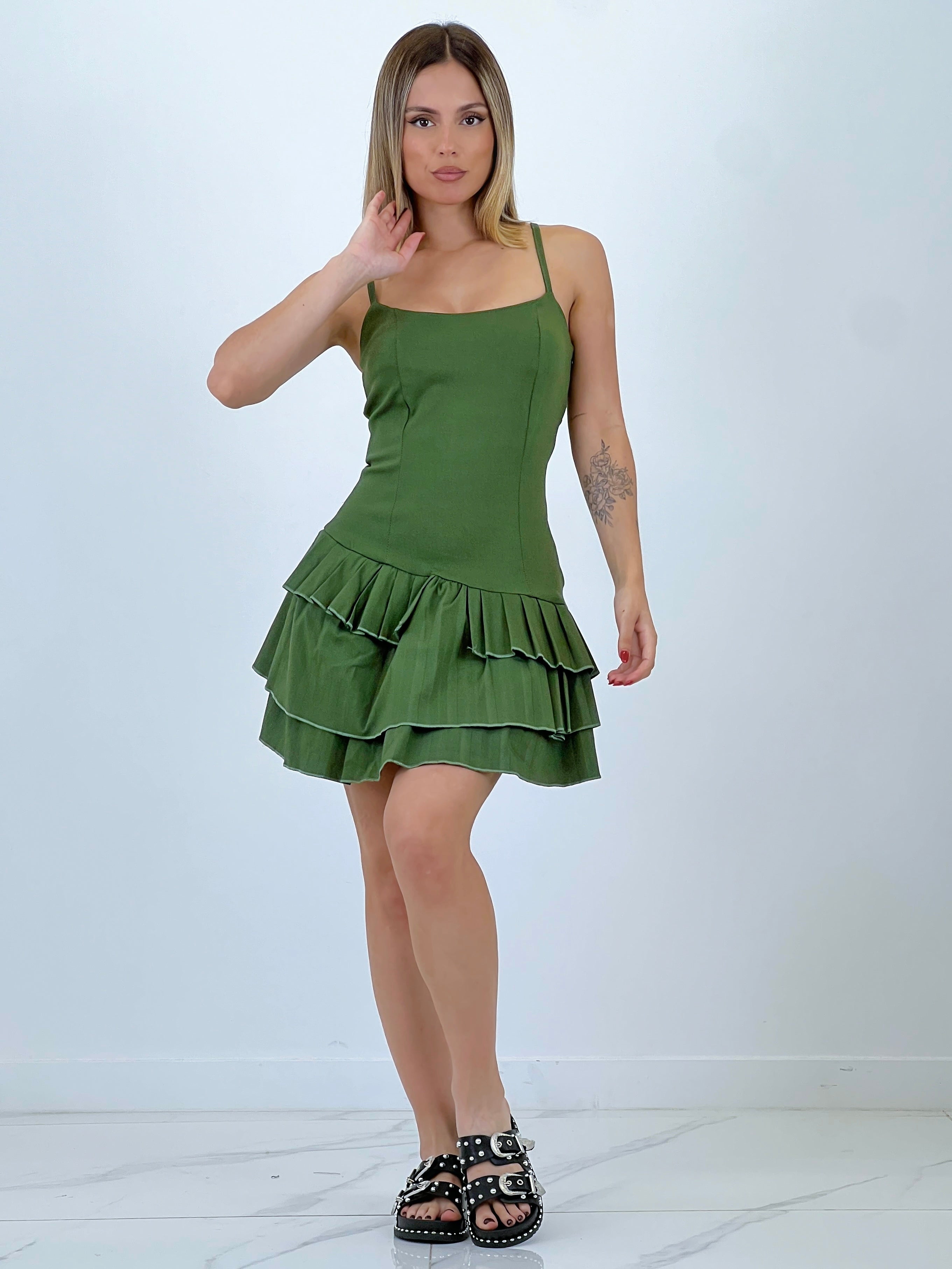 Vestido mini volantes