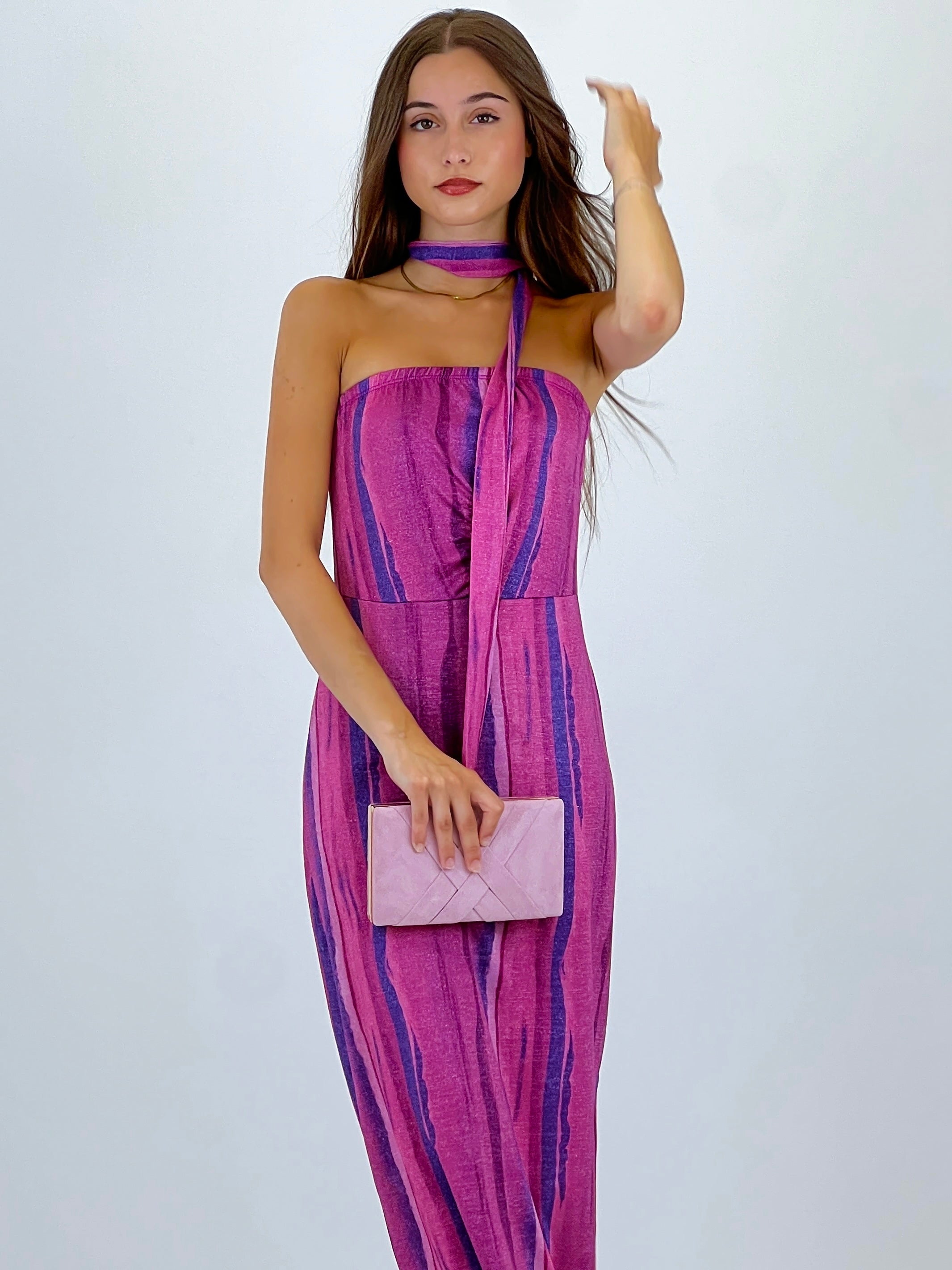 Vestido palabra de honor aguas