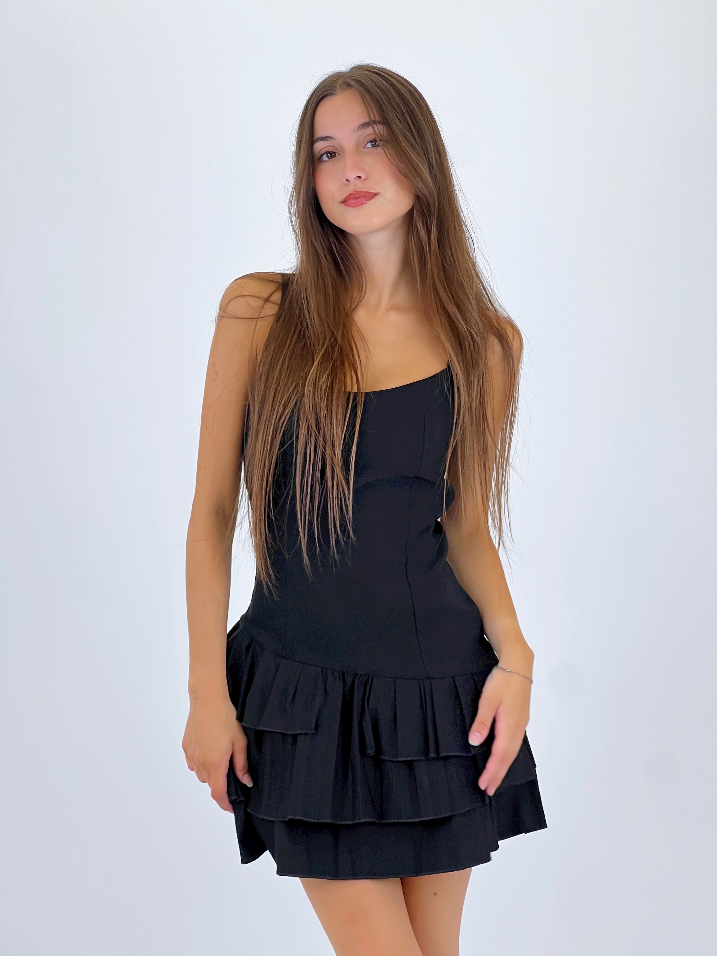 Vestido mini volantes
