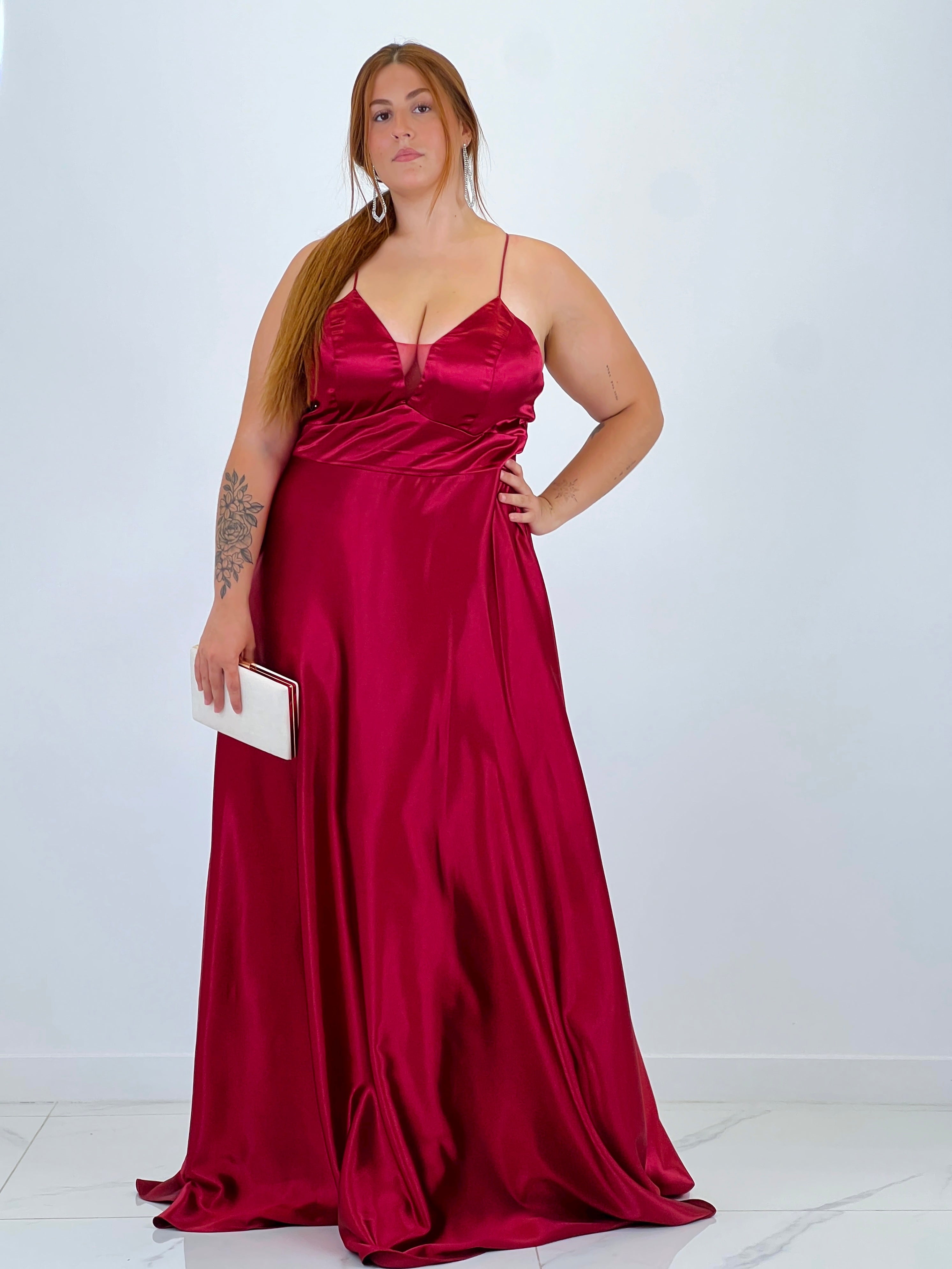 Vestido raso ceremonia Emma