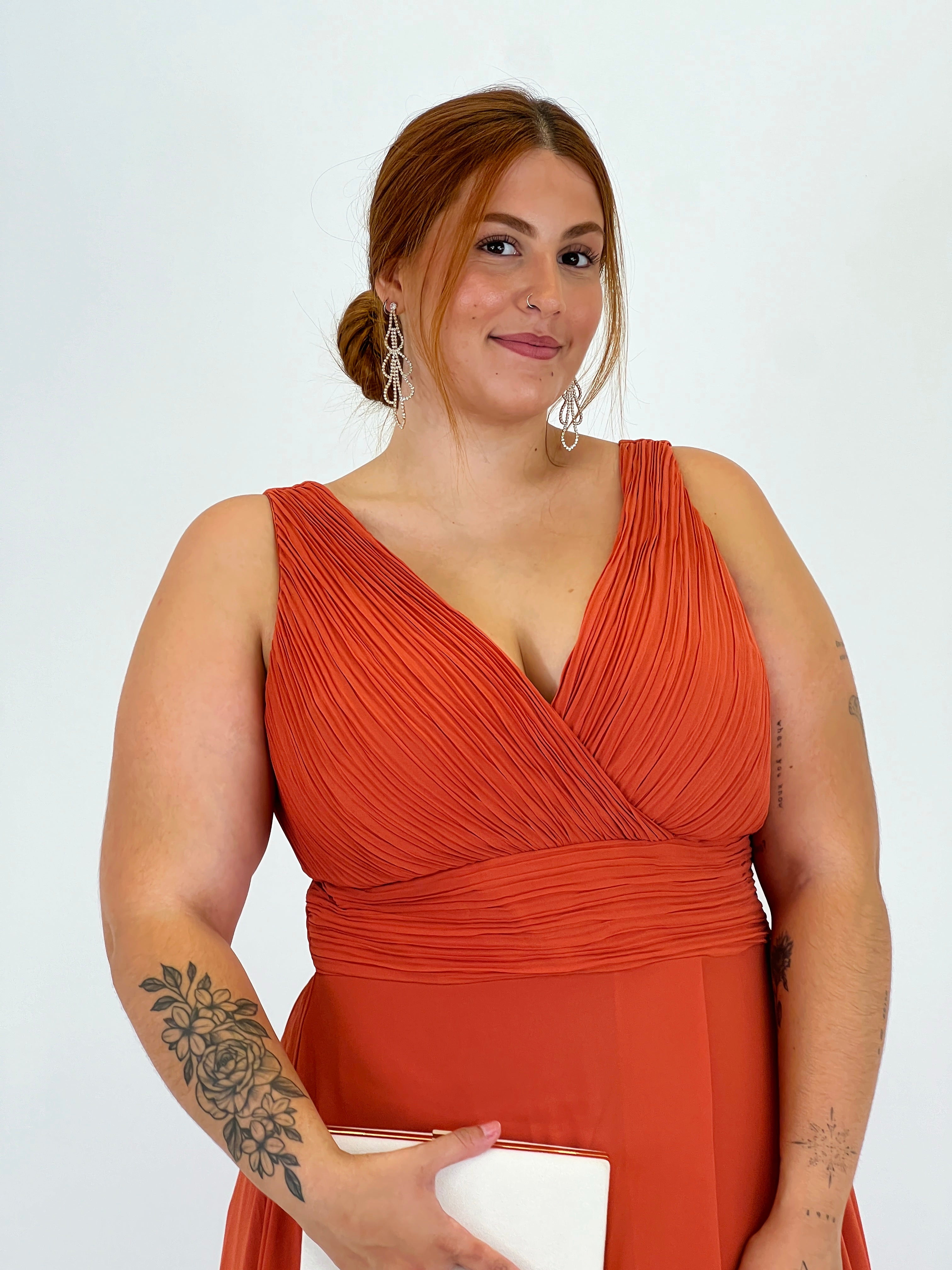 Vestido escote plisado Samantha