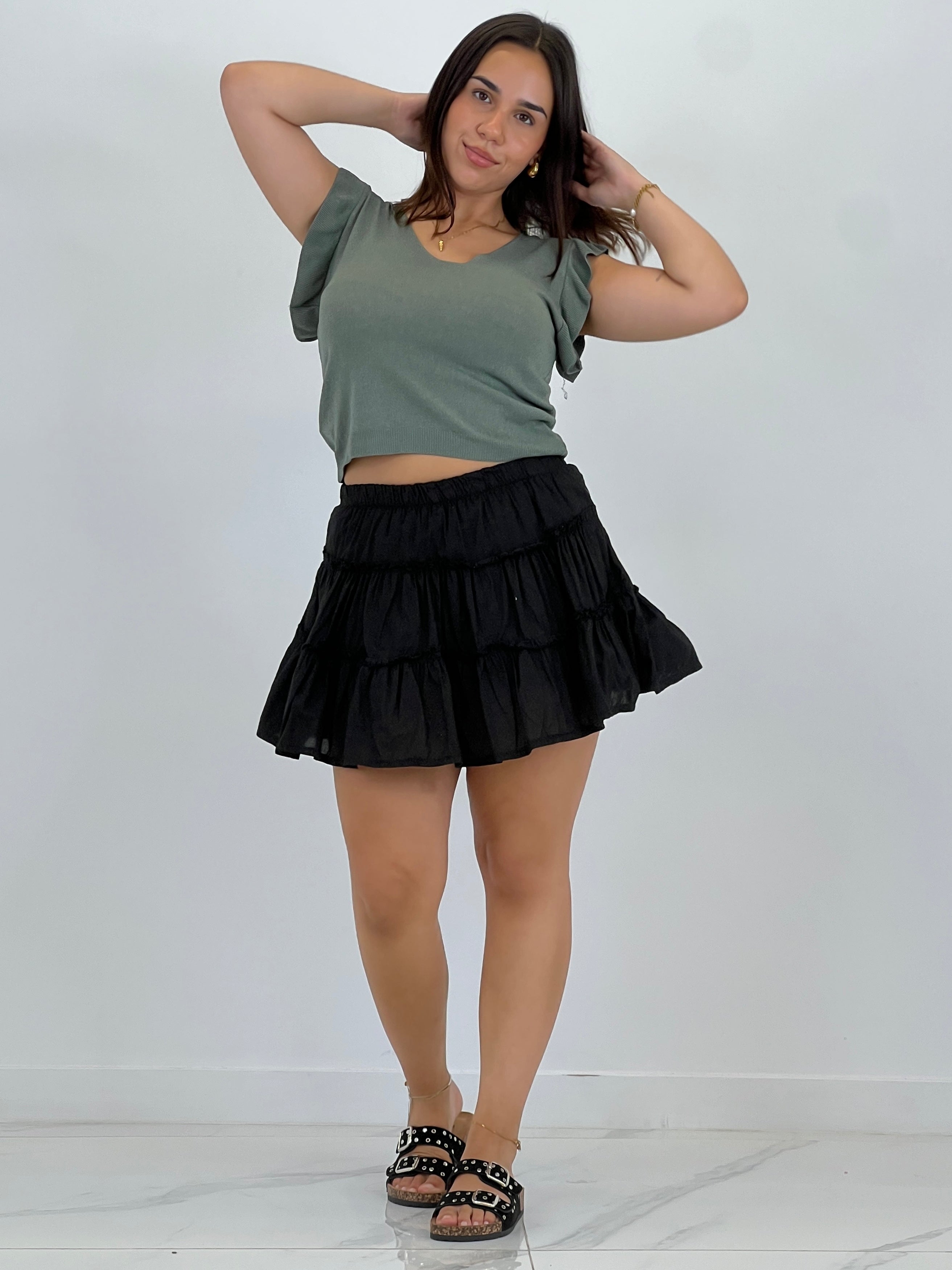 Falda pantalón volantes