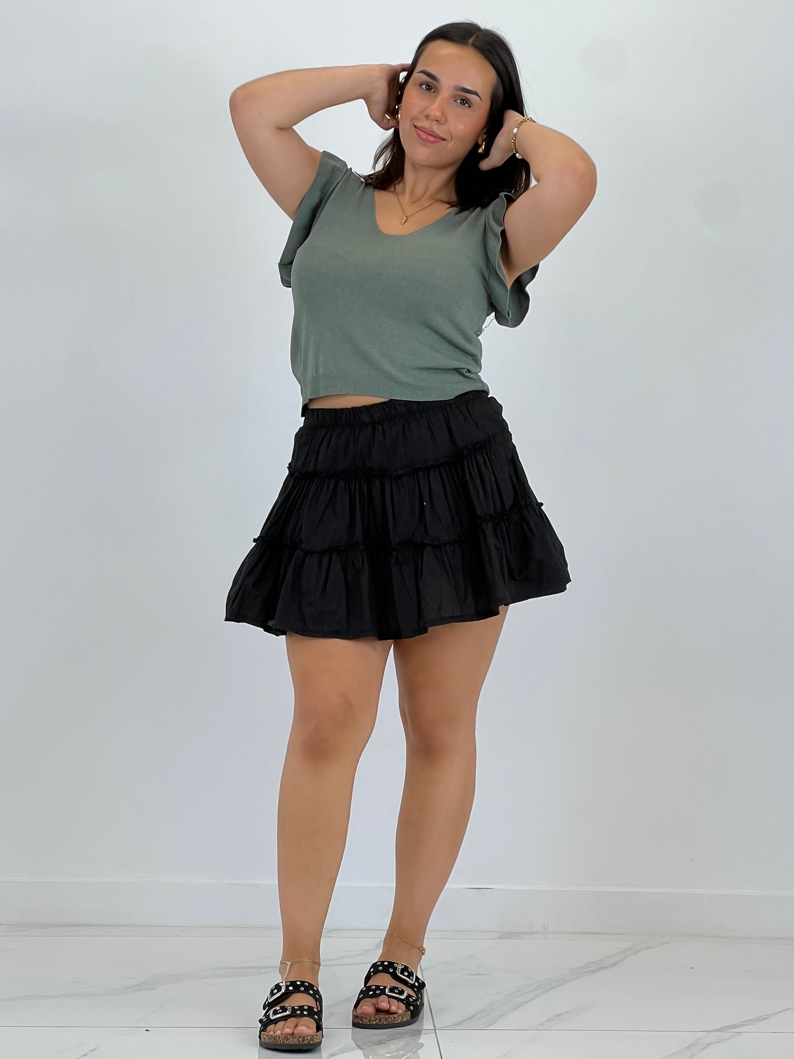 Falda pantalón volantes