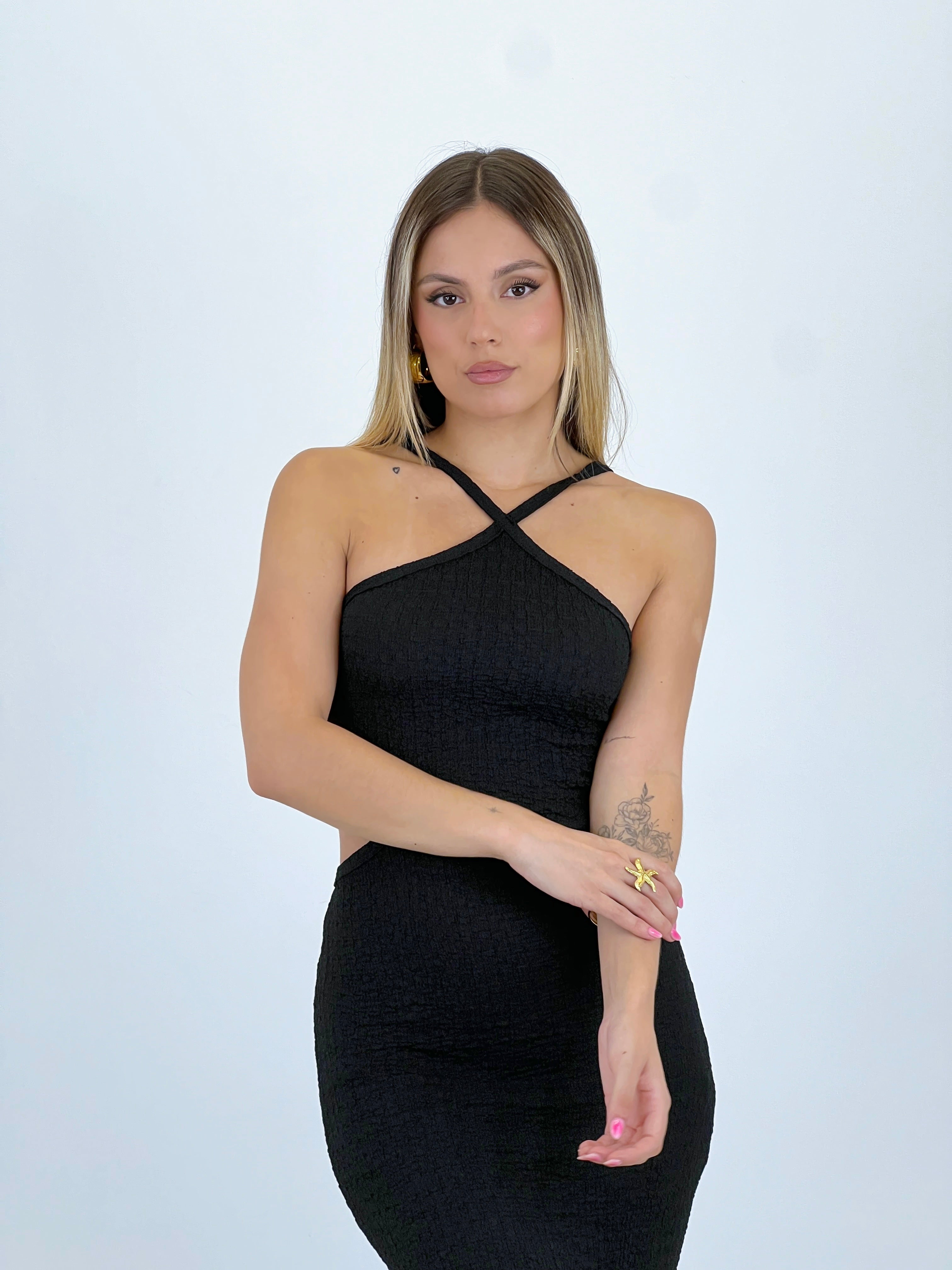 Vestido cut out textura India