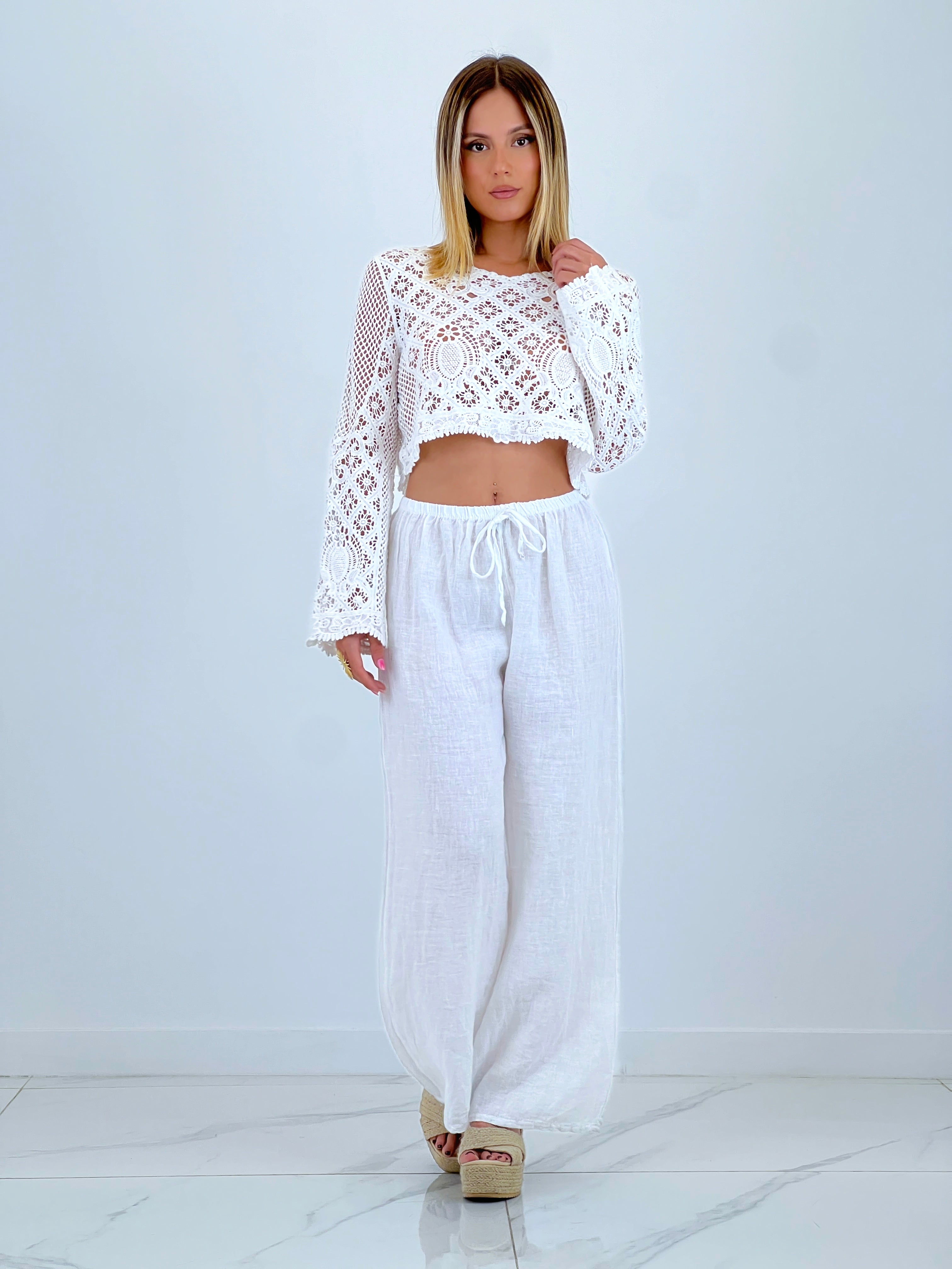 Jersey manga acampanada croché