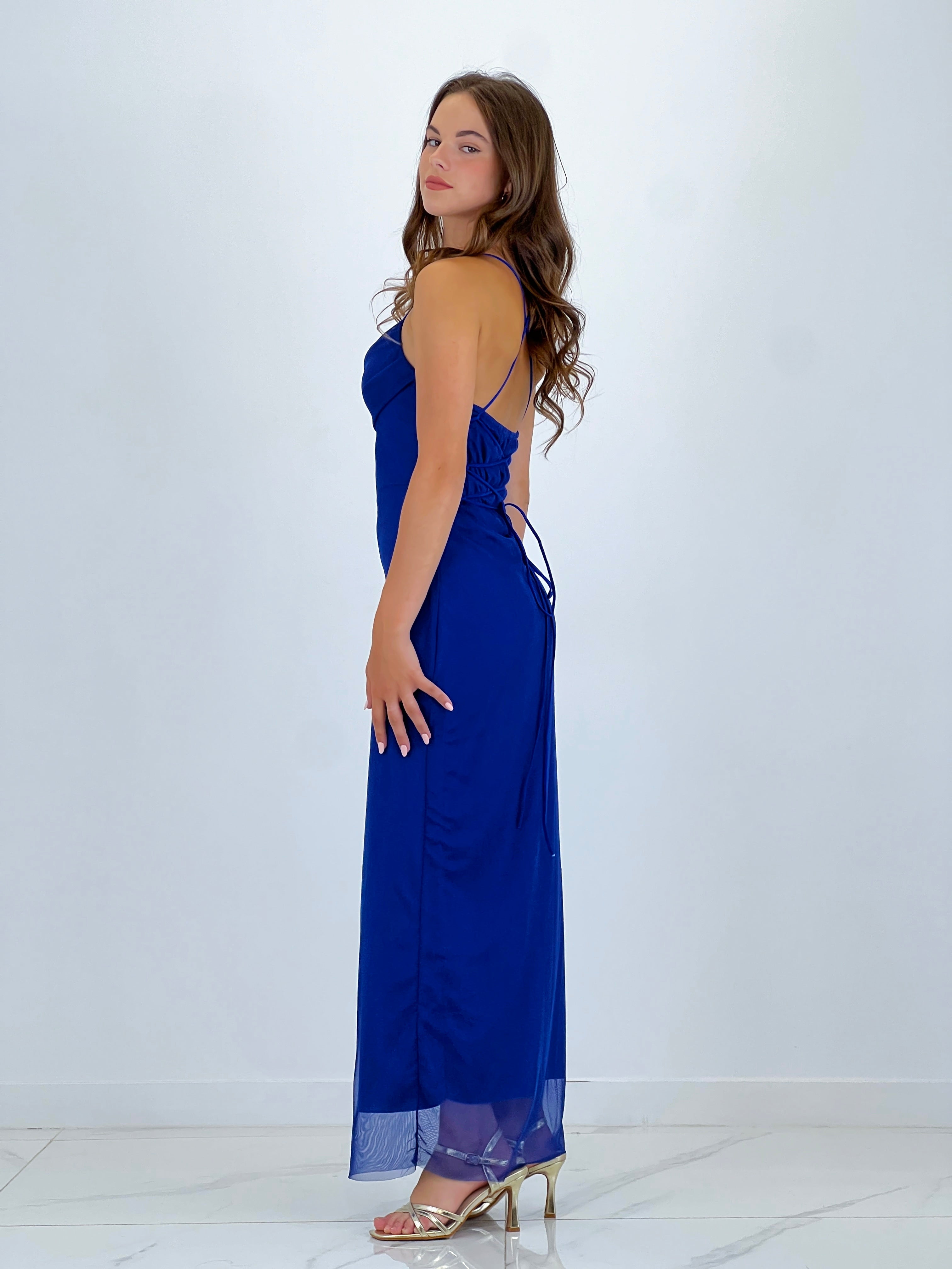 Vestido midi tirante tul