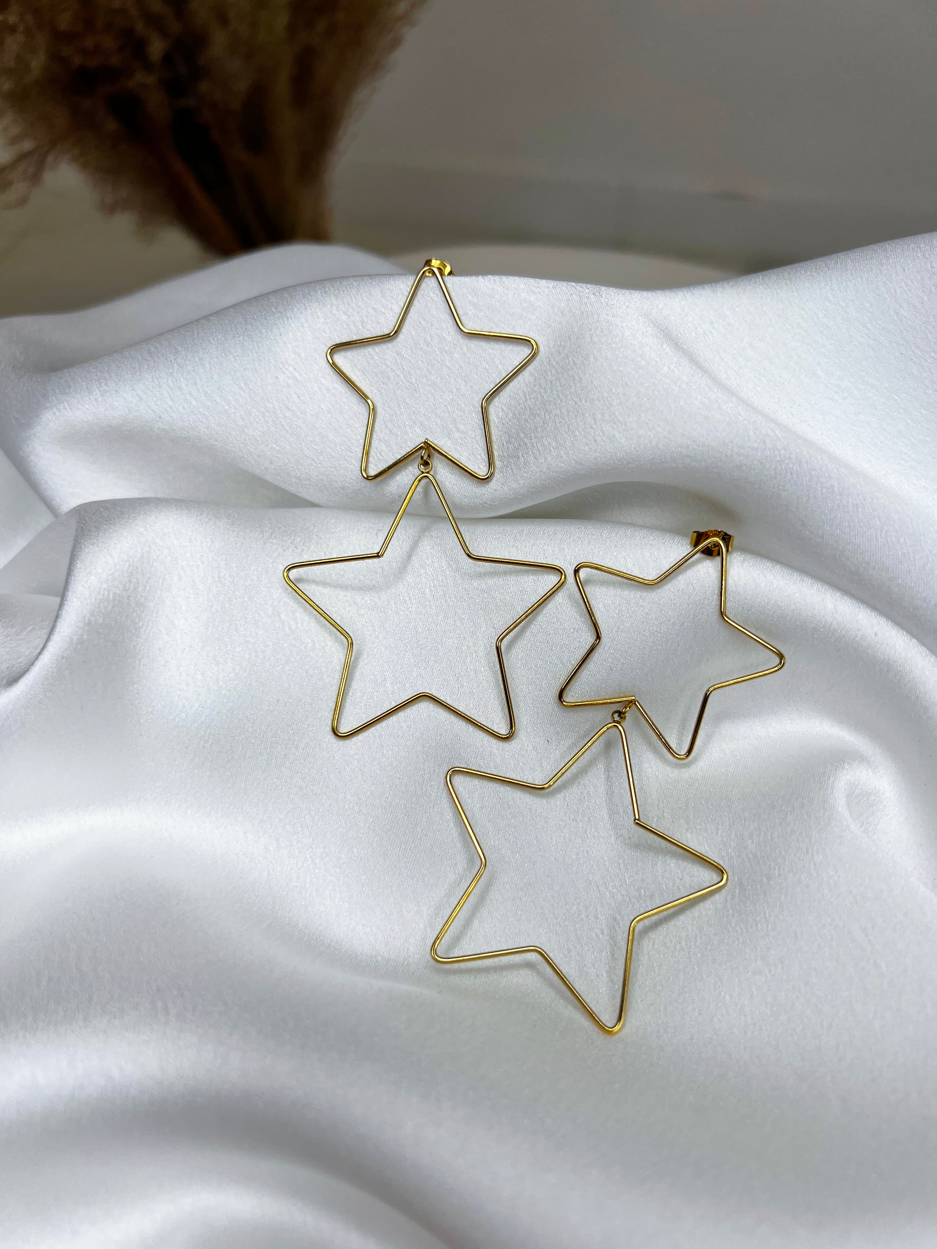 Pendientes doble estrella