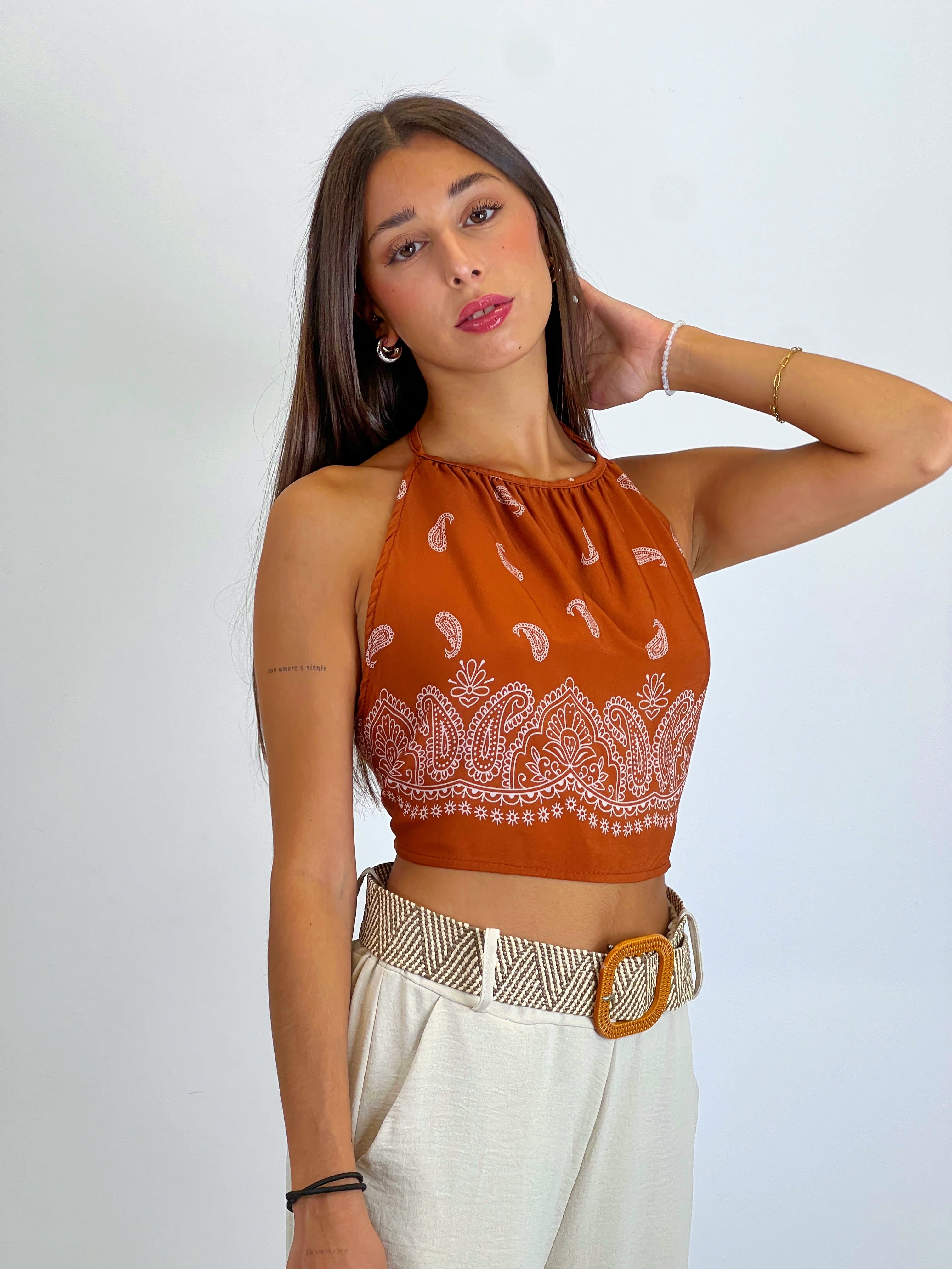Top halter paisley