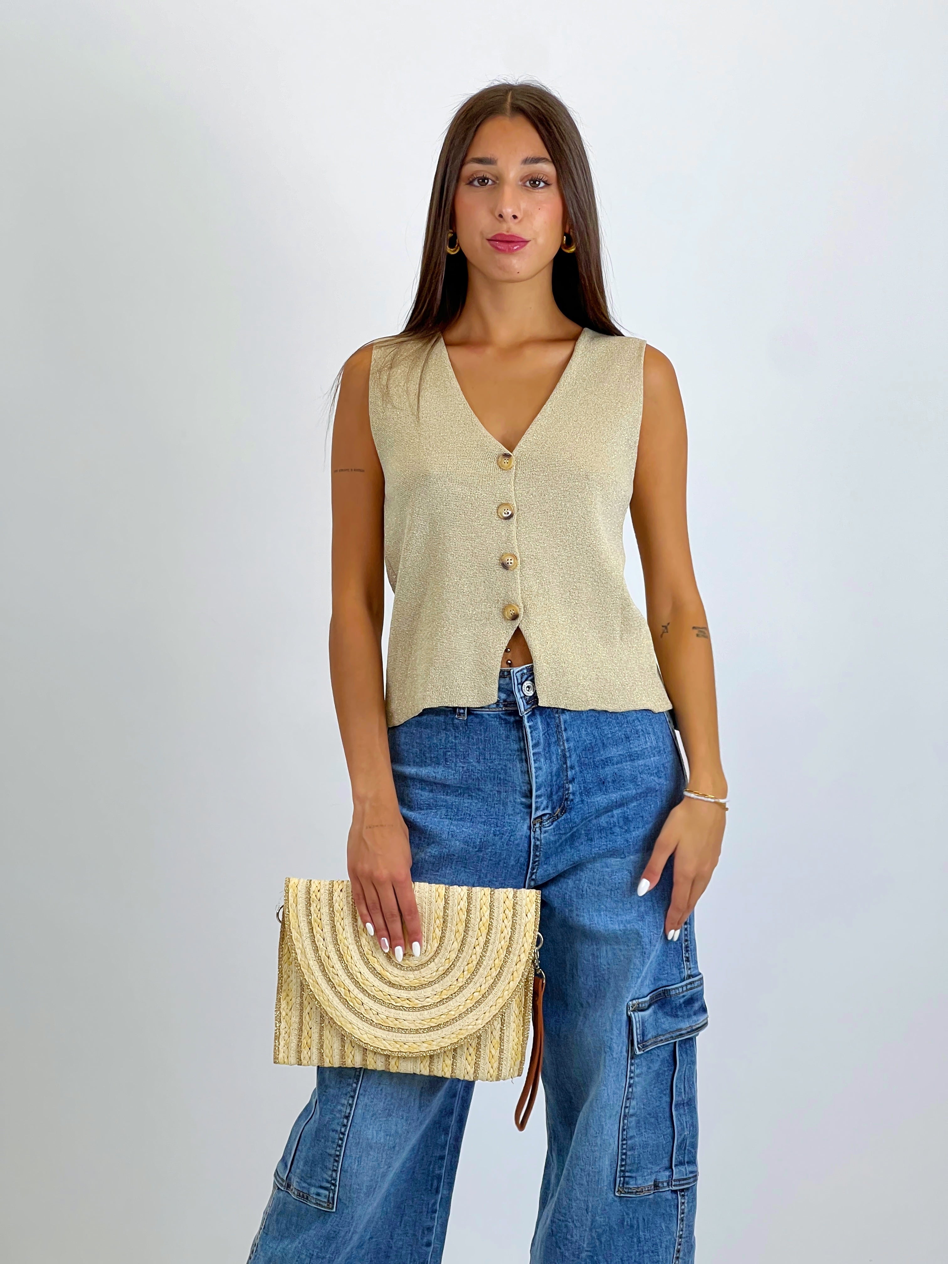 Sac à main lignes raphia