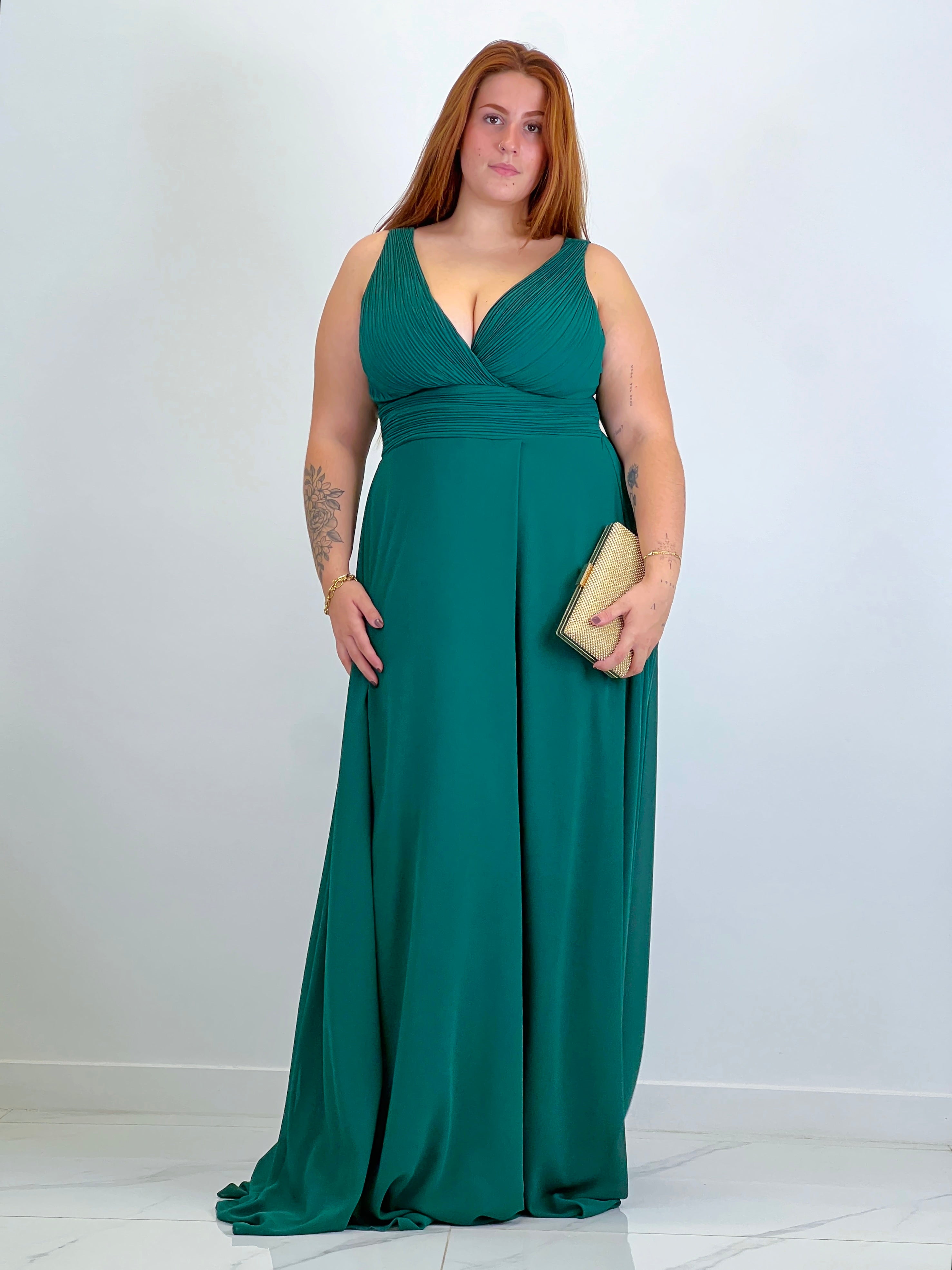 Vestido escote plisado Samantha